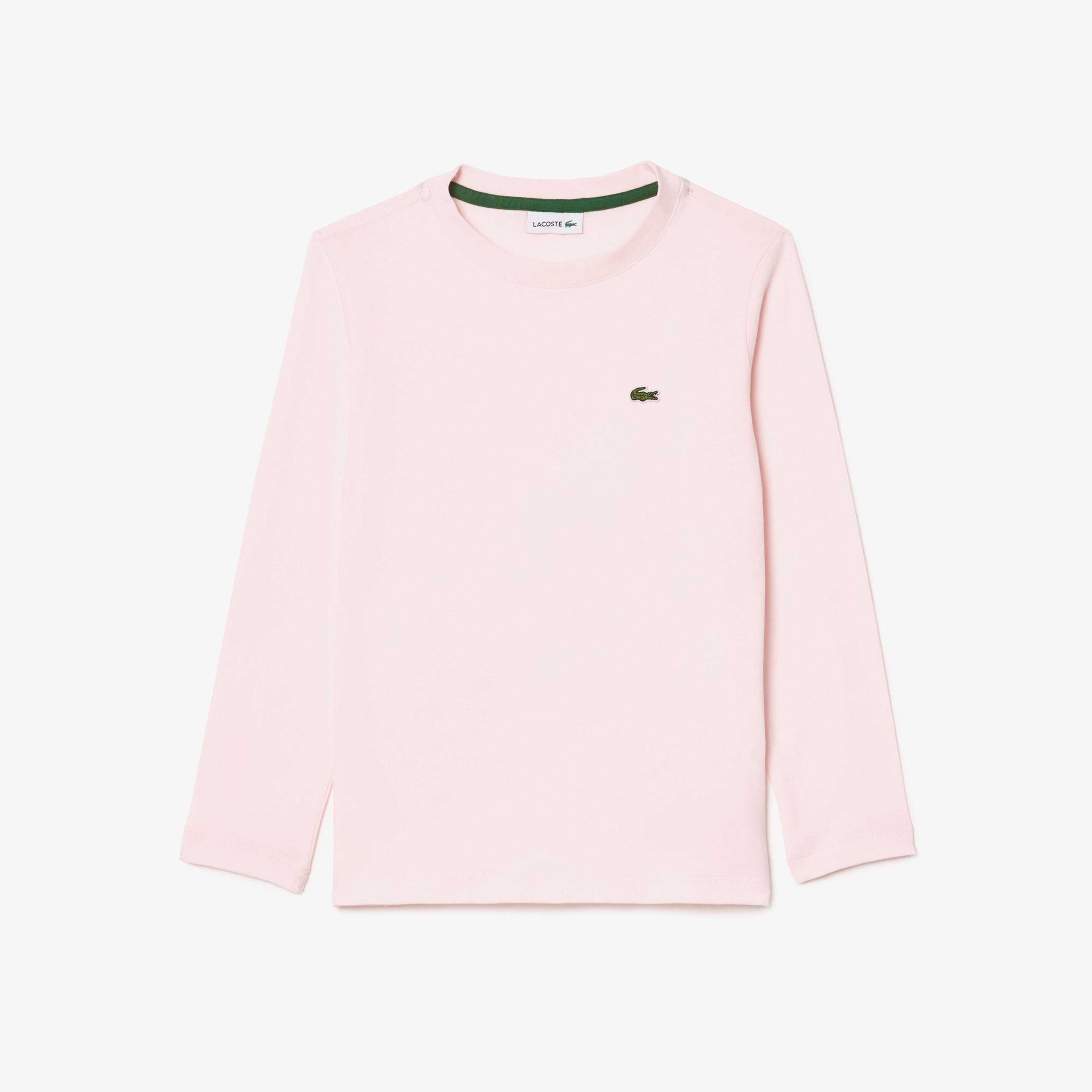 Çocuk Uzun Kollu Bisiklet Yaka Açık Pembe T-Shirt