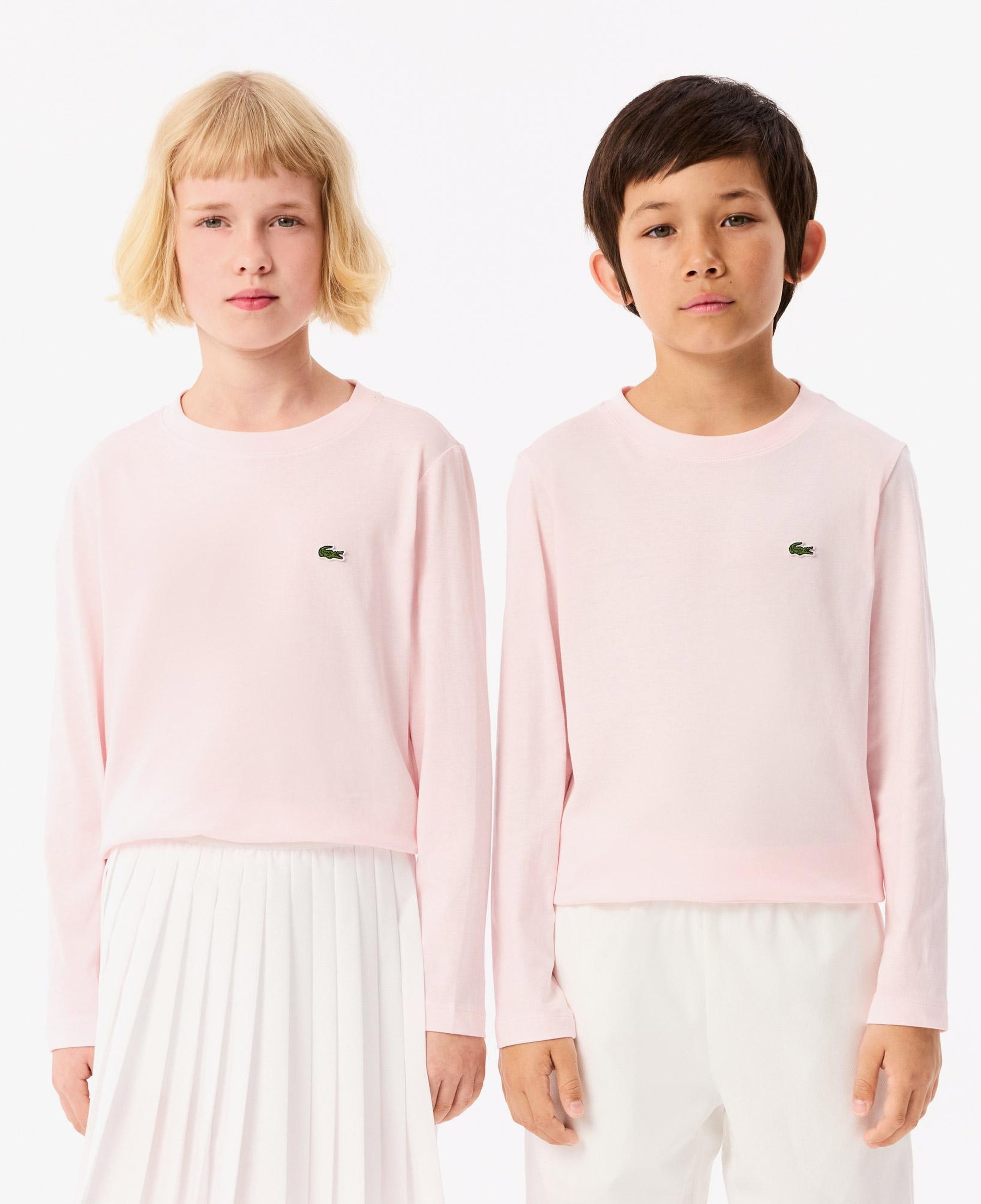 Çocuk Uzun Kollu Bisiklet Yaka Açık Pembe T-Shirt