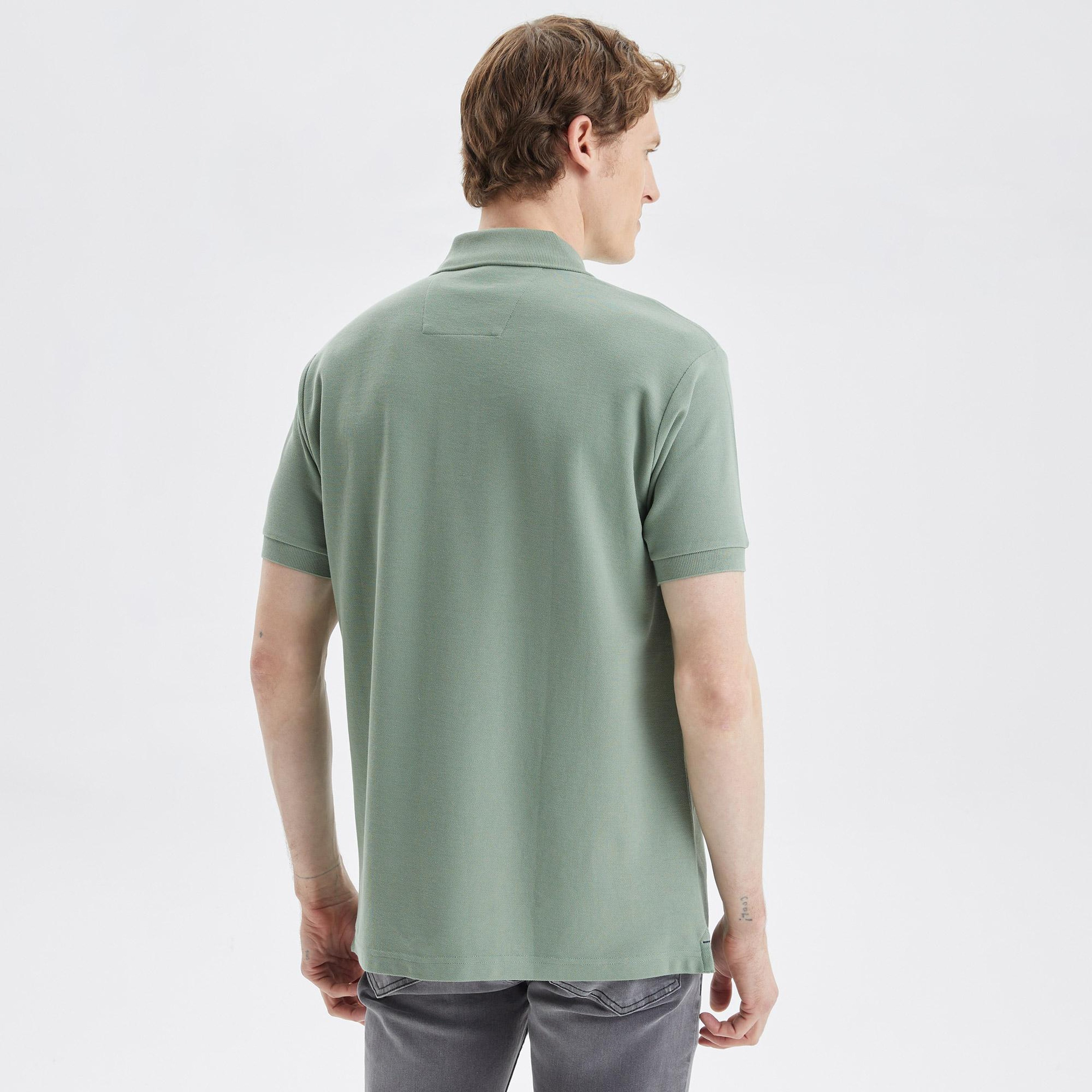 Nautica Erkek Yeşil Classic Fit Kısa Kollu Polo Yaka T-Shirt