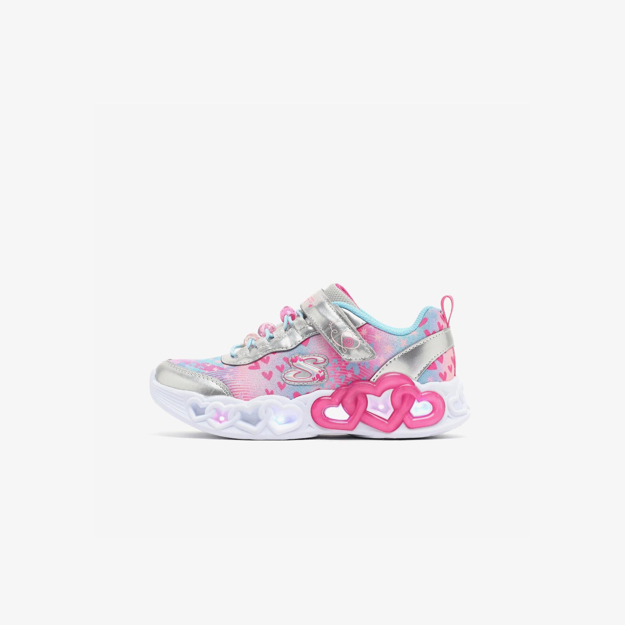 Skechers Infinite Heart Lights Heart Jewels Çocuk Gri Spor Ayakkabı