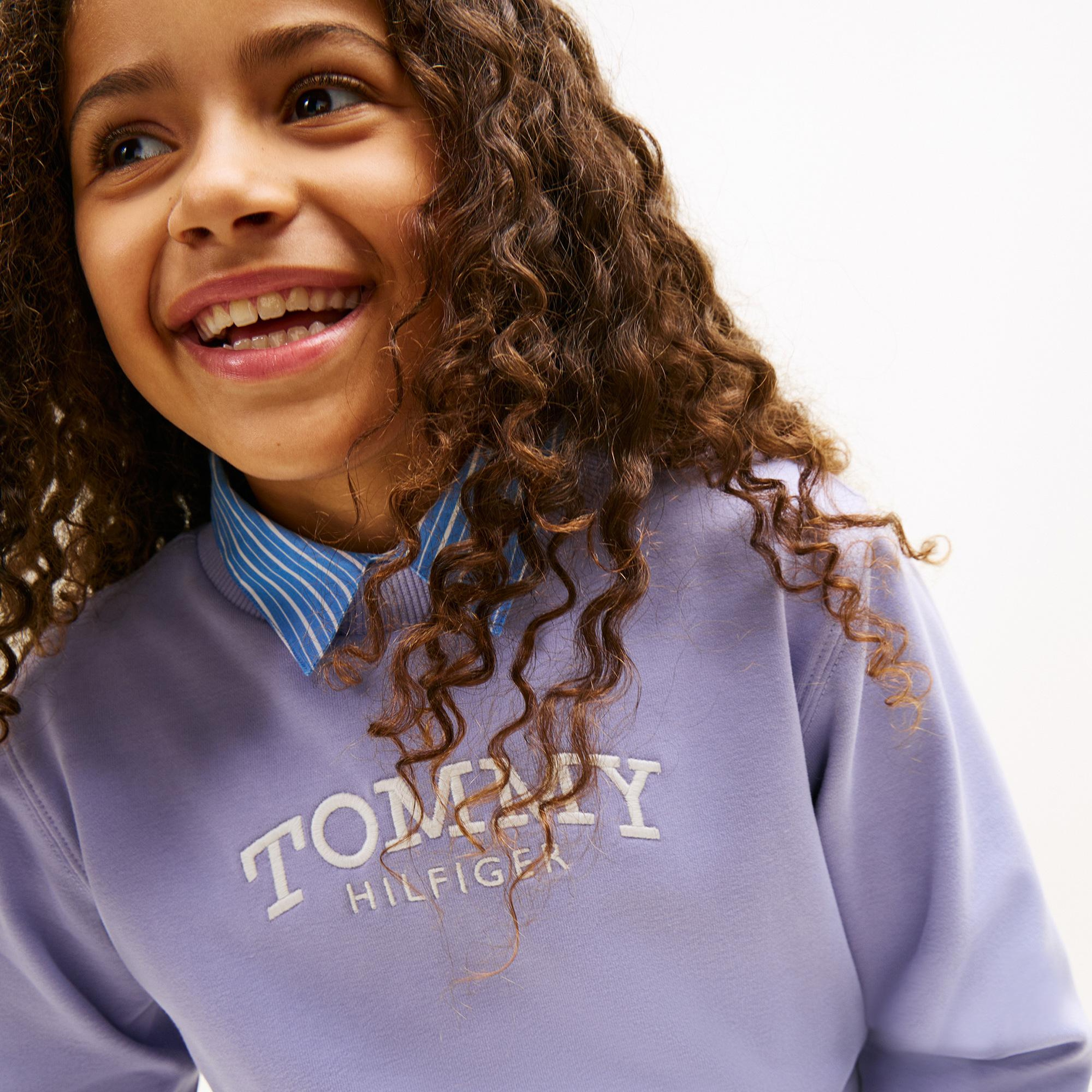 Tommy Hilfiger Crew Neck Çocuk Mavi Sweatshirt