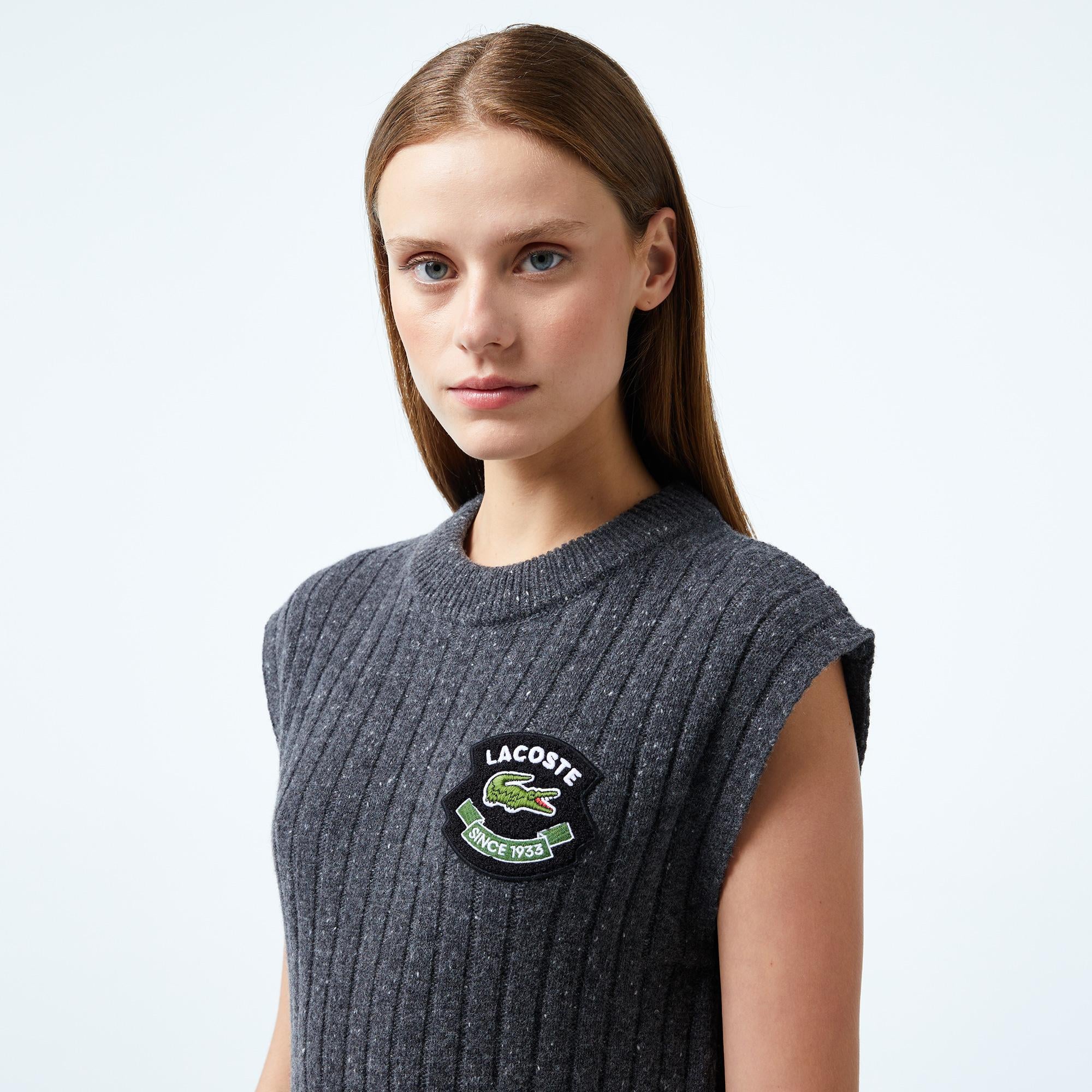 Lacoste Kadın Gri Yün Karışımlı Elbise