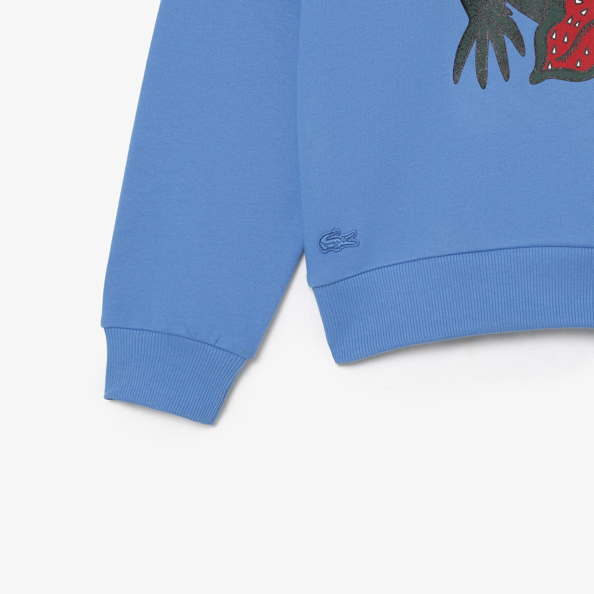 Netflix Kadın Loose Fit Bisiklet Yaka Baskılı Mavi Sweatshirt
