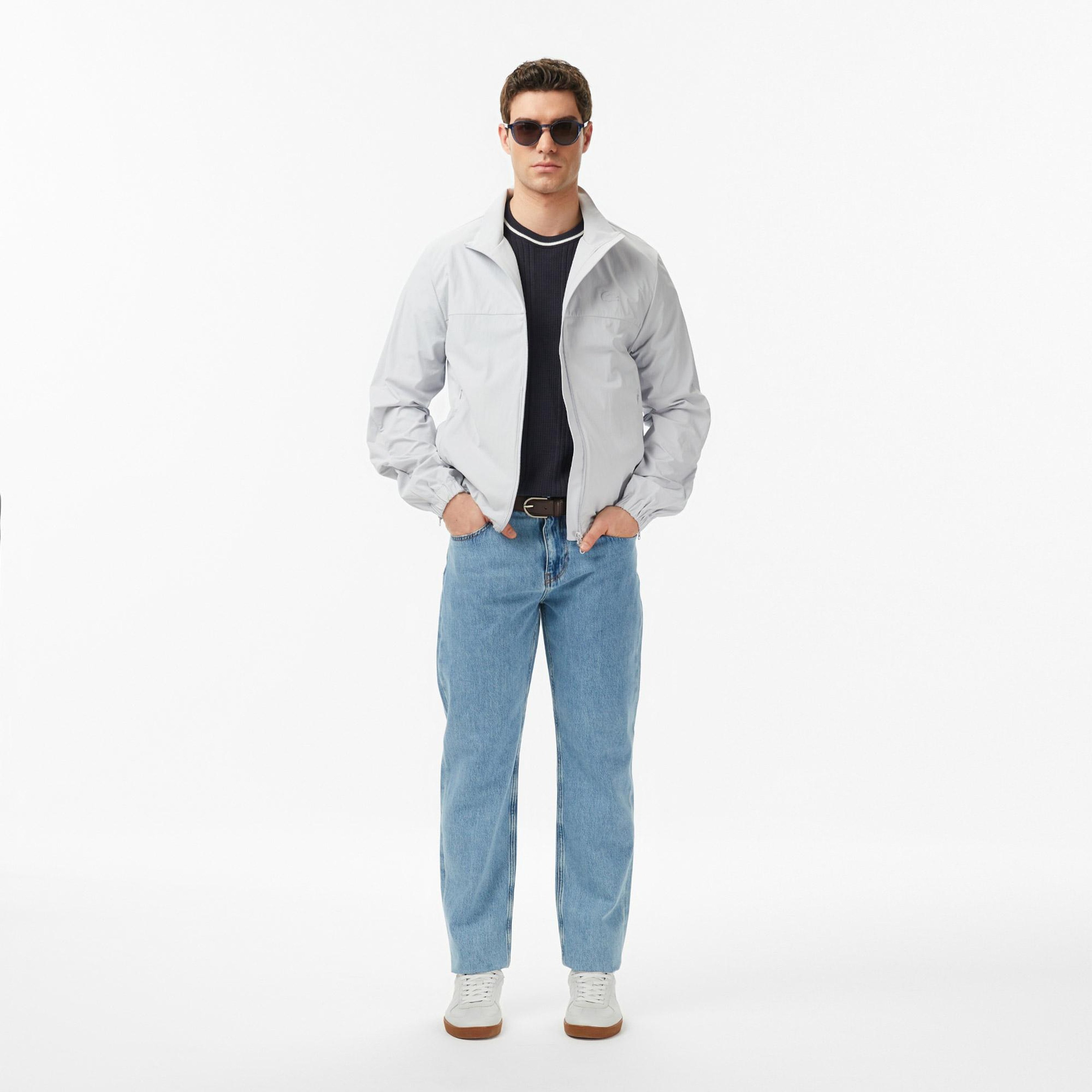 Erkek Regular Fit Dik Yaka Gri Mont