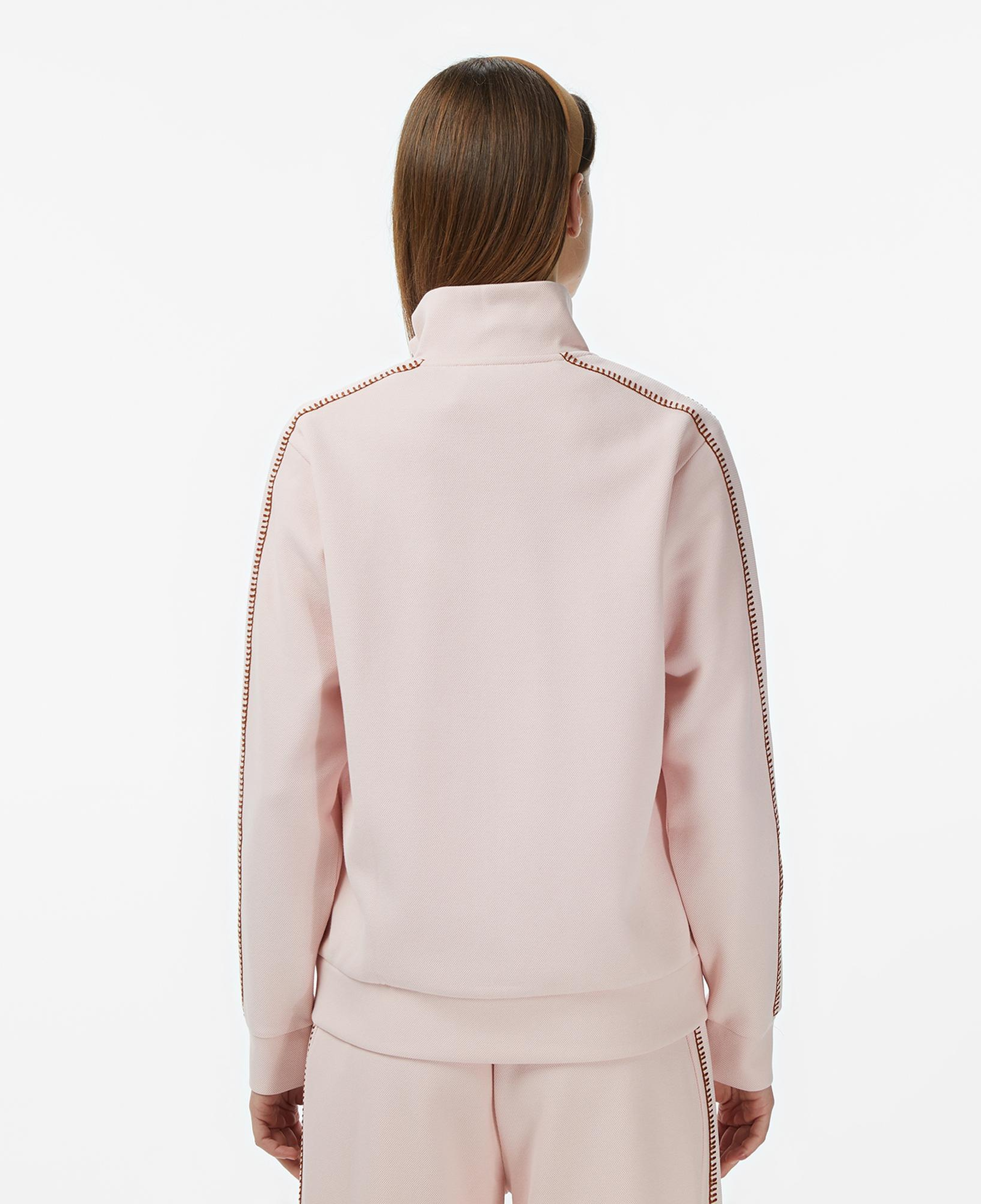 Kadın Regular Fit Dik Yaka Açık Pembe Sweatshirt