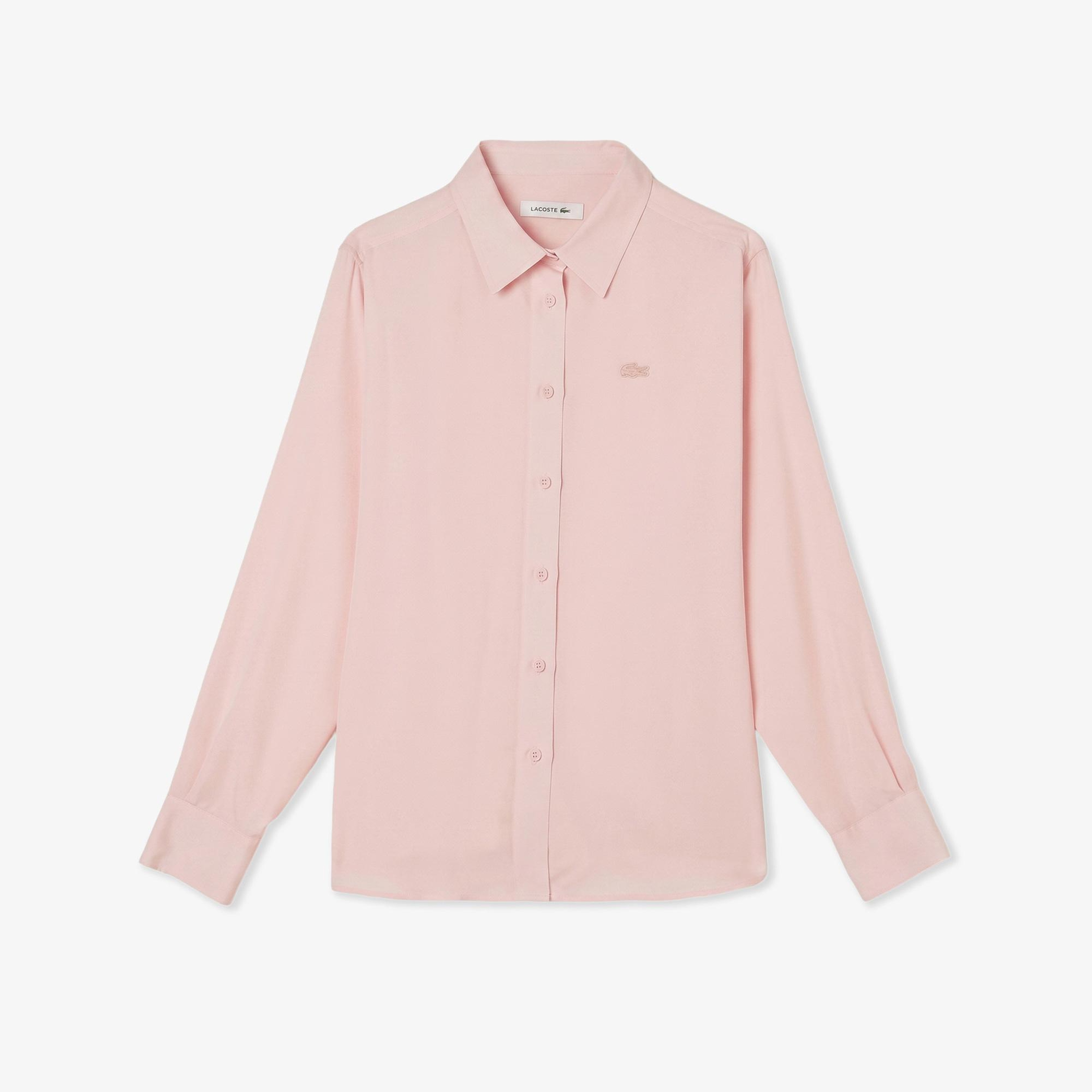 Kadın Slim Fit Açık Pembe Gömlek