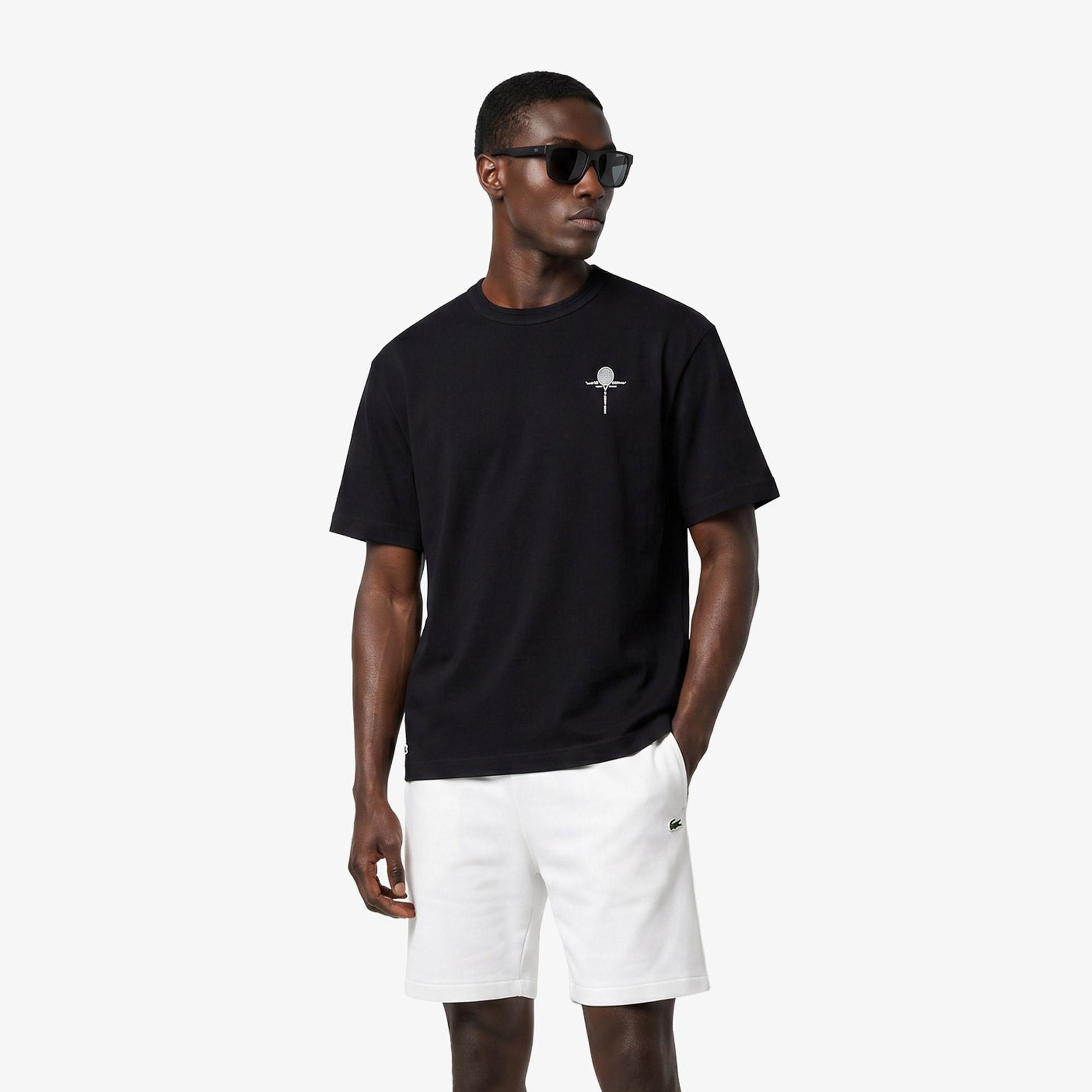 Erkek Loose Fit Bisiklet Yaka Siyah T-Shirt