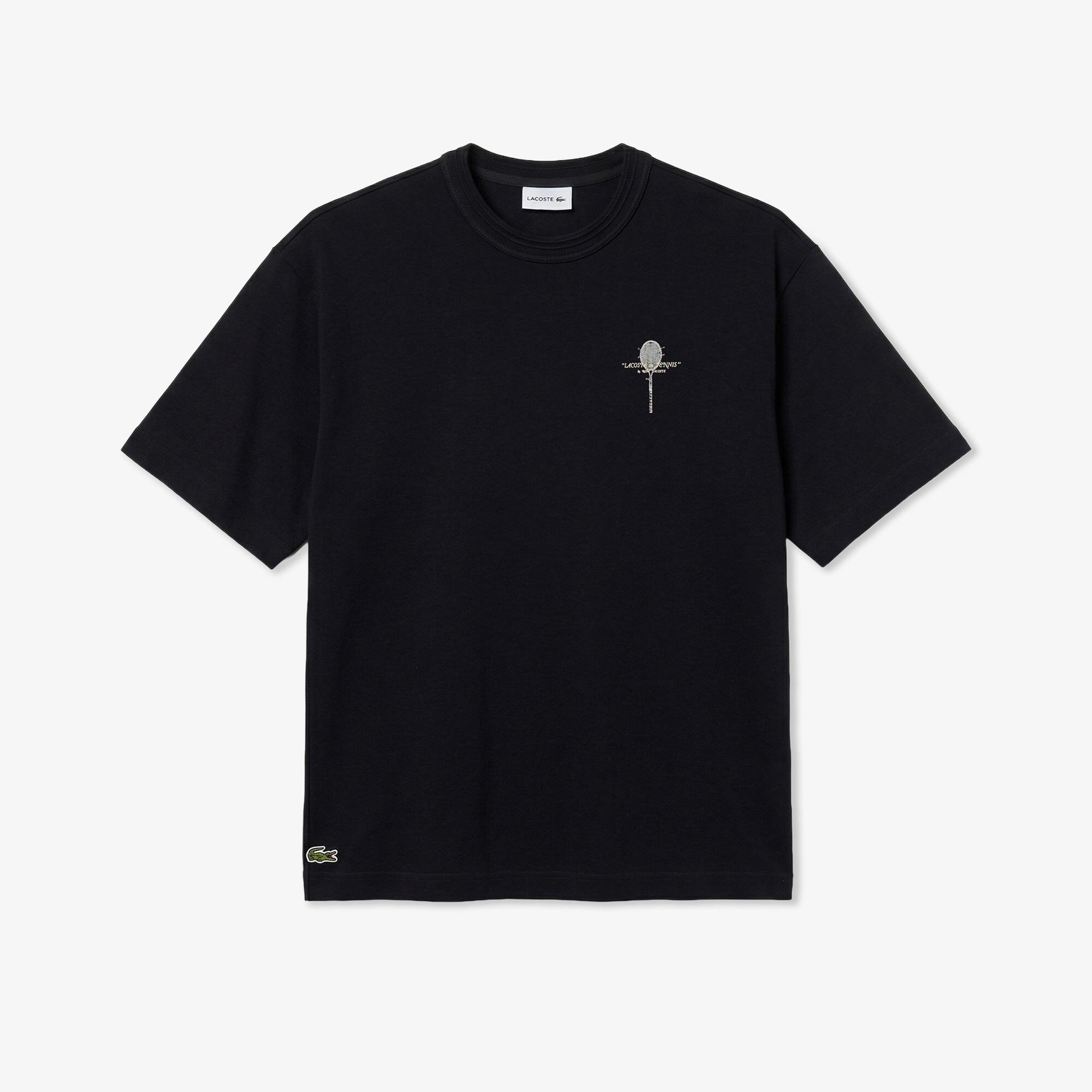 Erkek Loose Fit Bisiklet Yaka Siyah T-Shirt