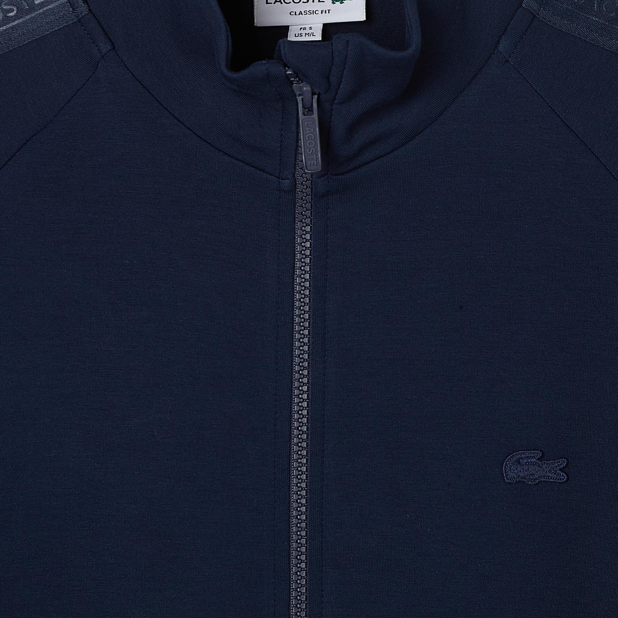 Erkek Classic Fit Dik Yaka Lacivert Sweatshirt