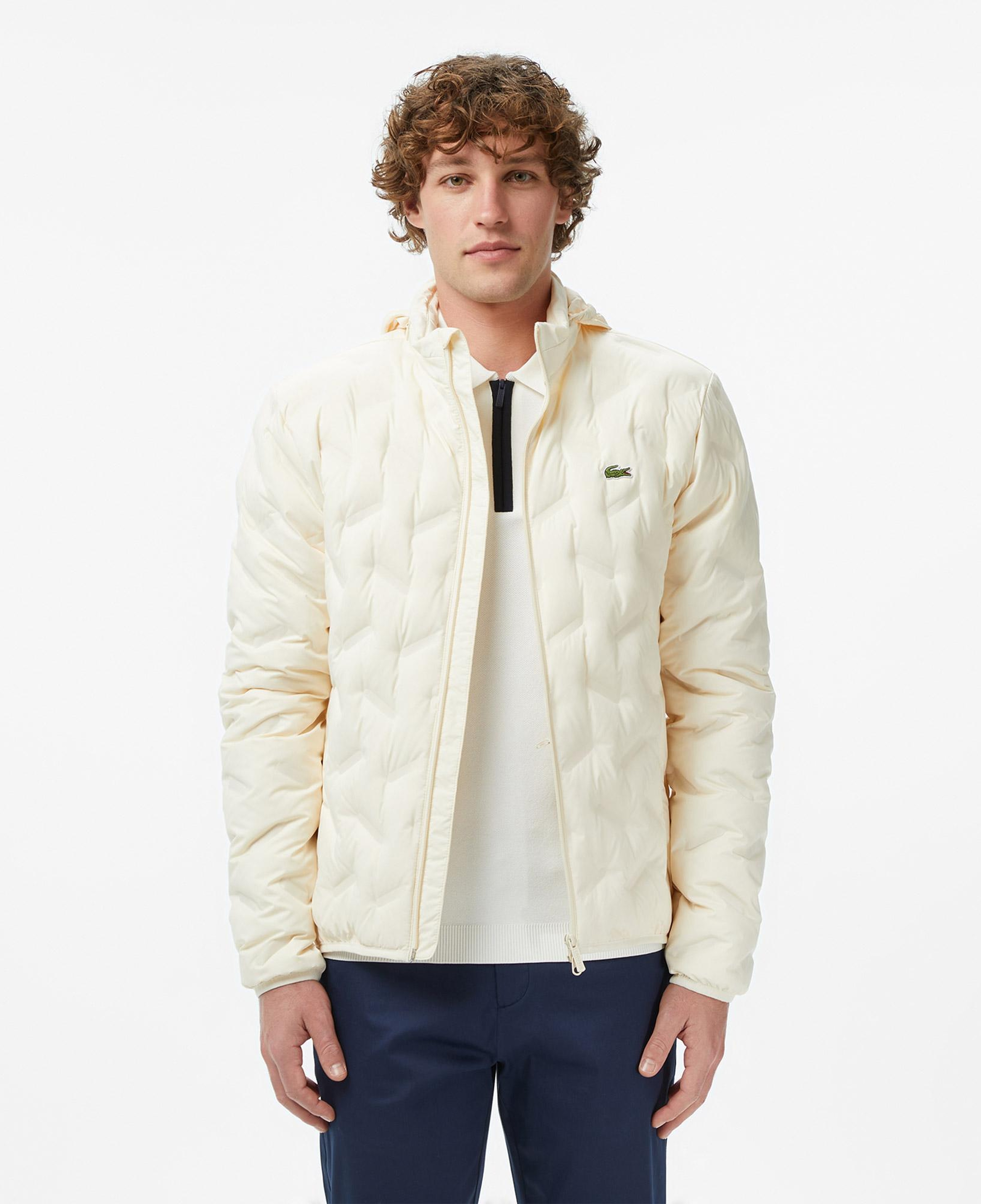 Erkek Regular Fit Kapüşonlu Kapitone Krem Mont