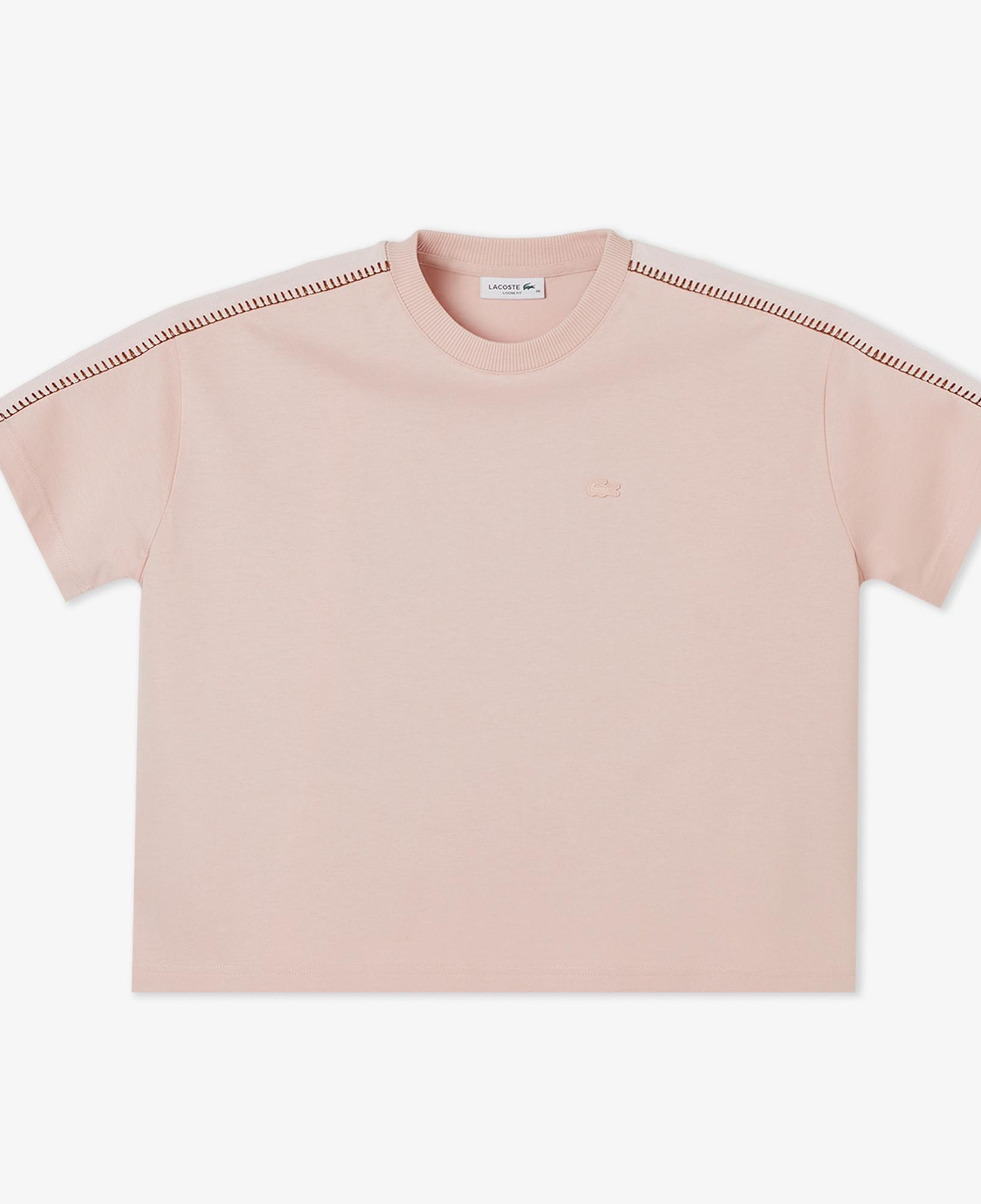 Kadın Loose Fit Bisiklet Yaka Açık Pembe T-Shirt
