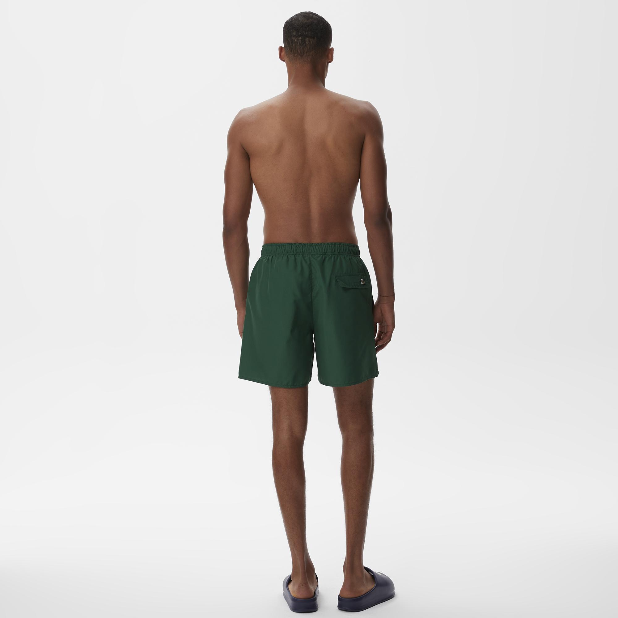 Lacoste Heritage Erkek Baskılı Yeşil Deniz Şortu