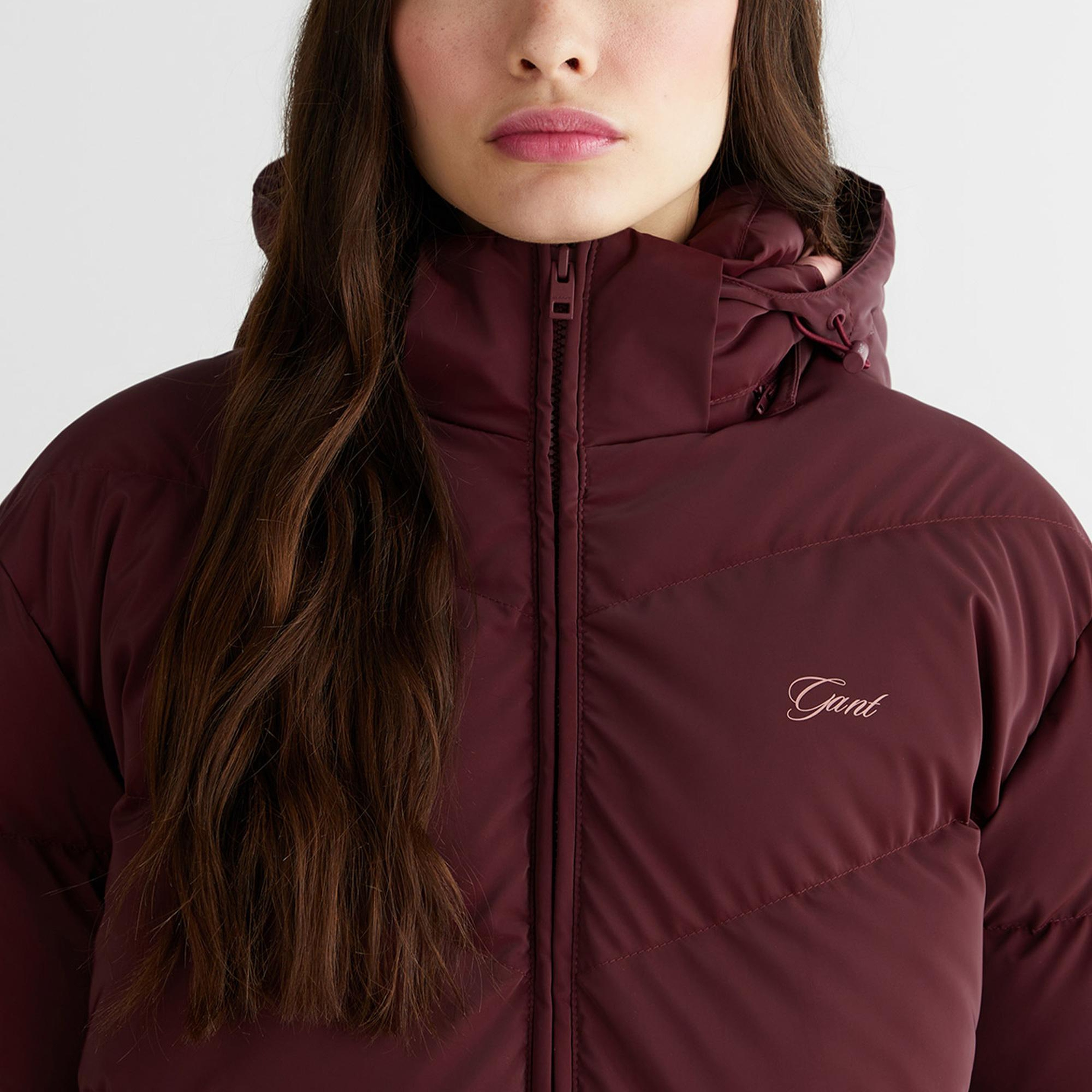 GANT Kadın Bordo Regular Fit Fermuarlı Mont