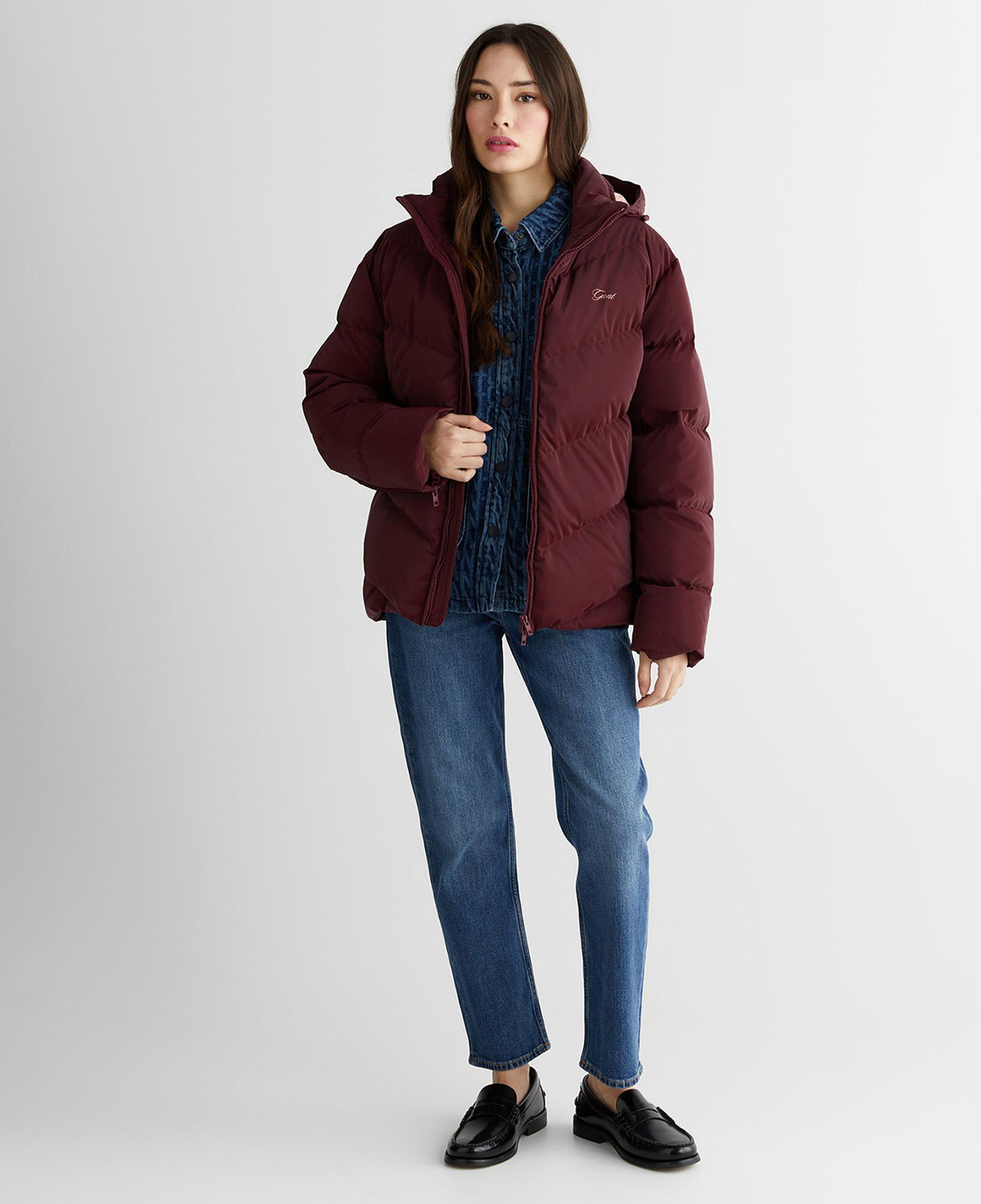 GANT Kadın Bordo Regular Fit Fermuarlı Mont