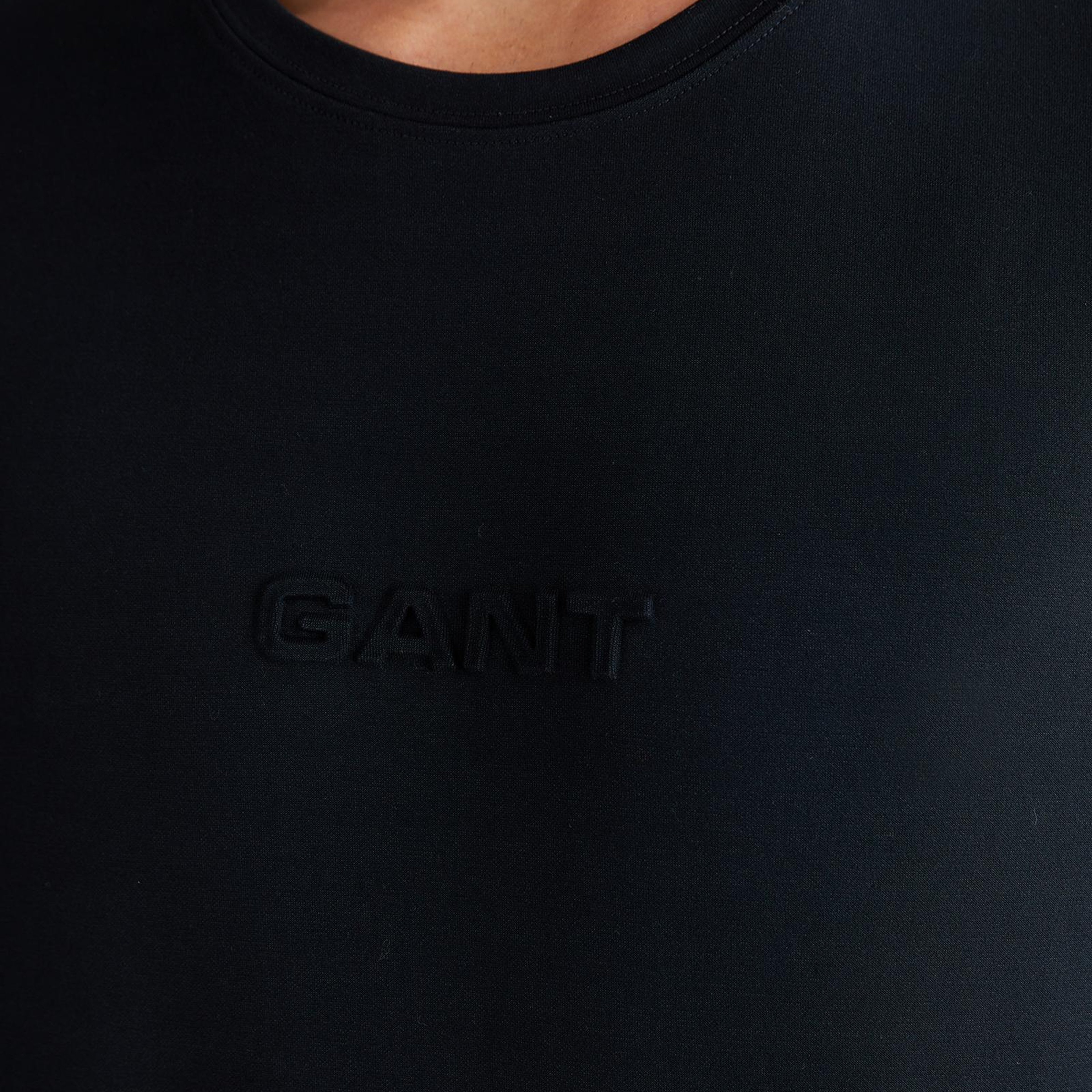 GANT Erkek Siyah Bisiklet Yaka T-Shirt