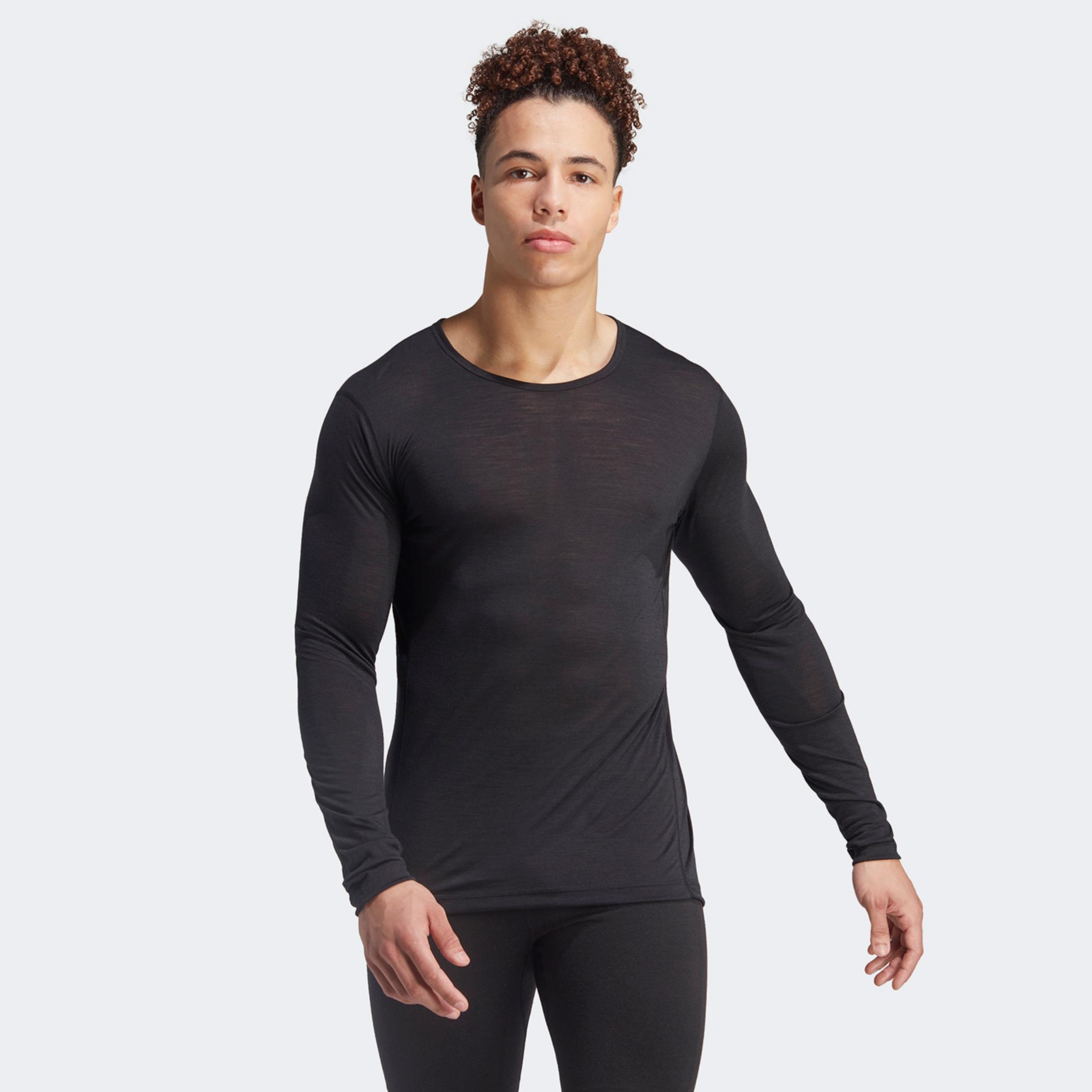 adidas Xperior Merino 150 Midlayer Erkek Siyah Uzun Kollu Antrenman İçliği