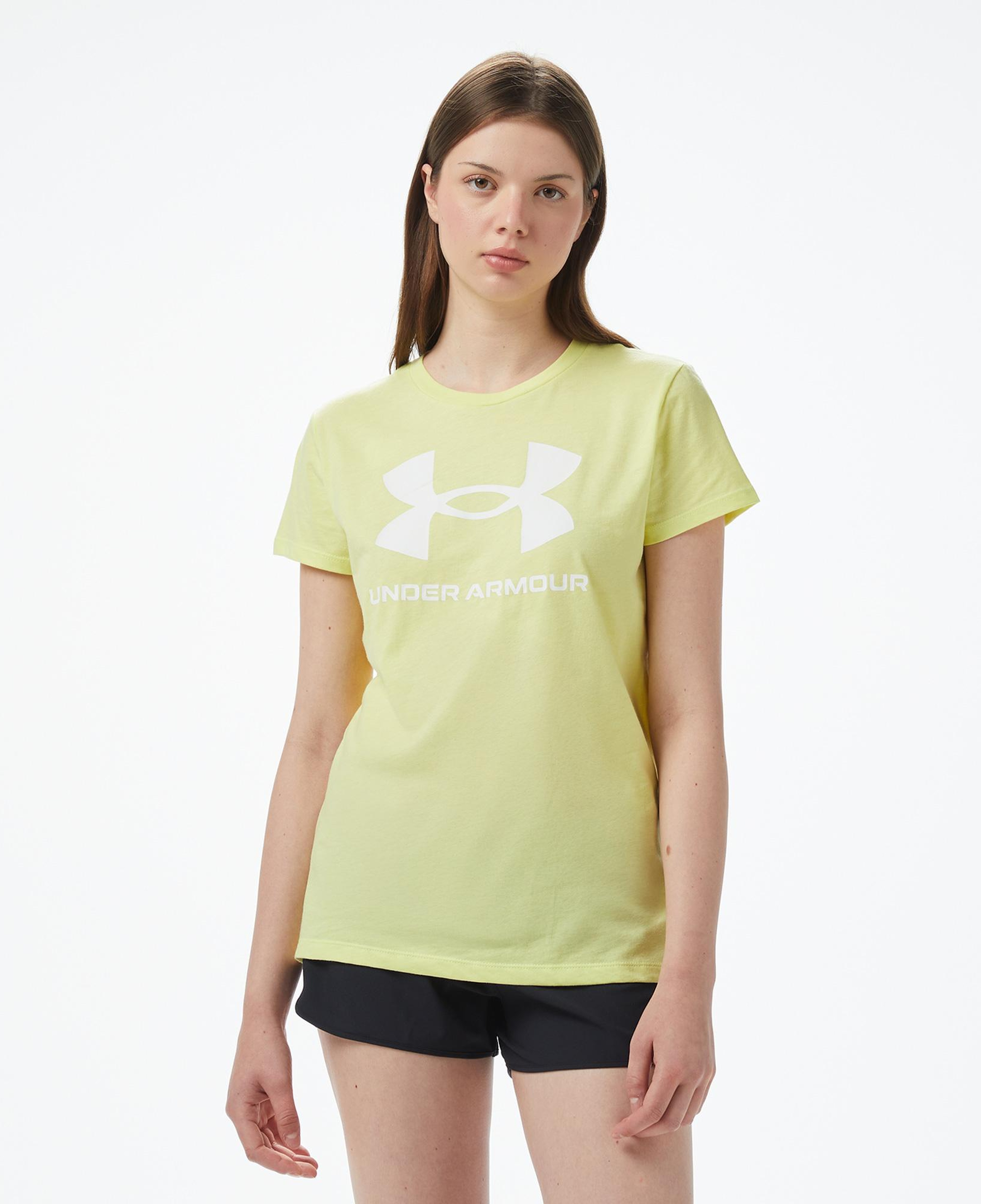Under Armour Sportstyle Logo Ss Kadın Sarı T-Shirt