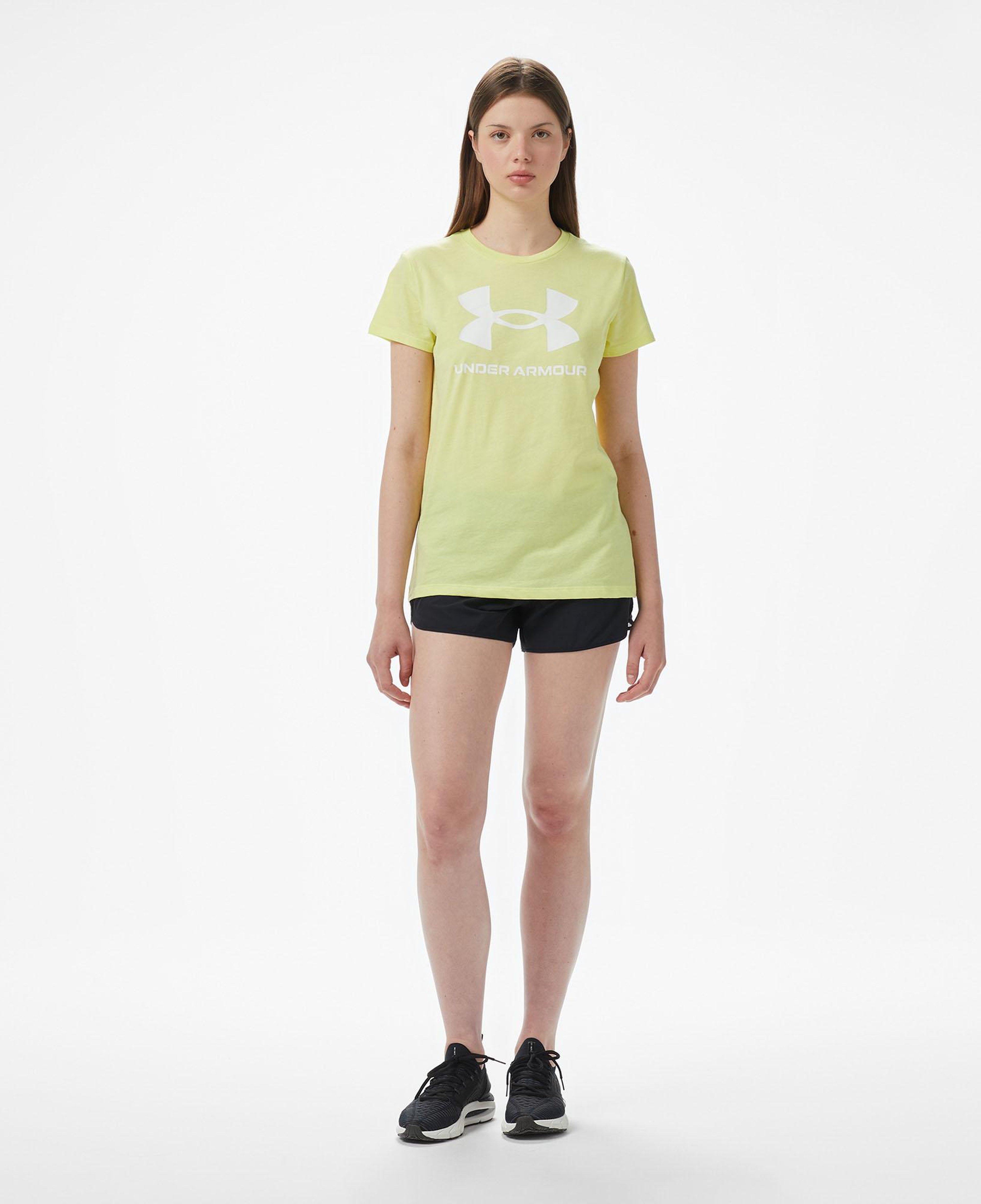 Under Armour Sportstyle Logo Ss Kadın Sarı T-Shirt