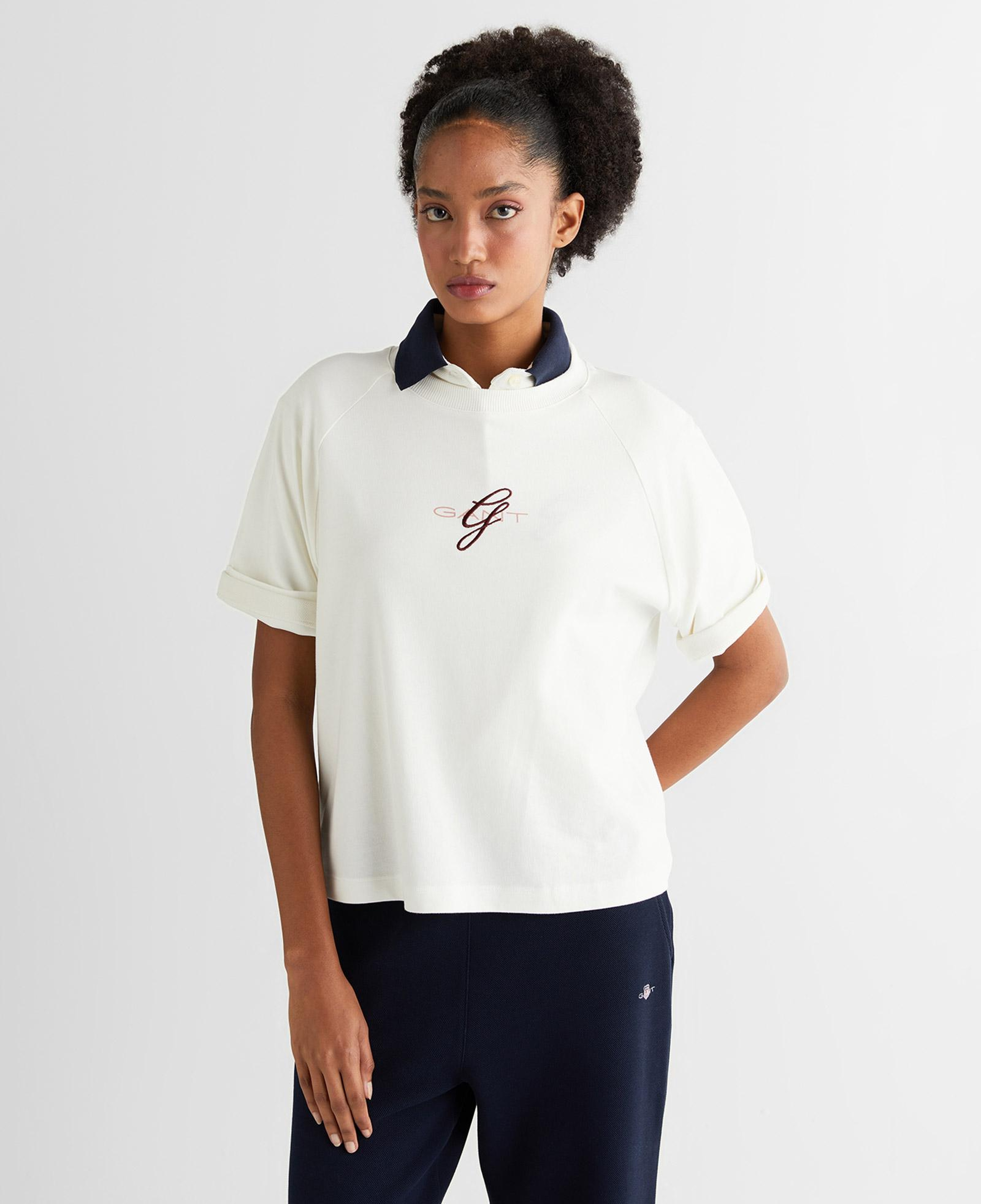 GANT Kadın Krem Relaxed Fit T-Shirt