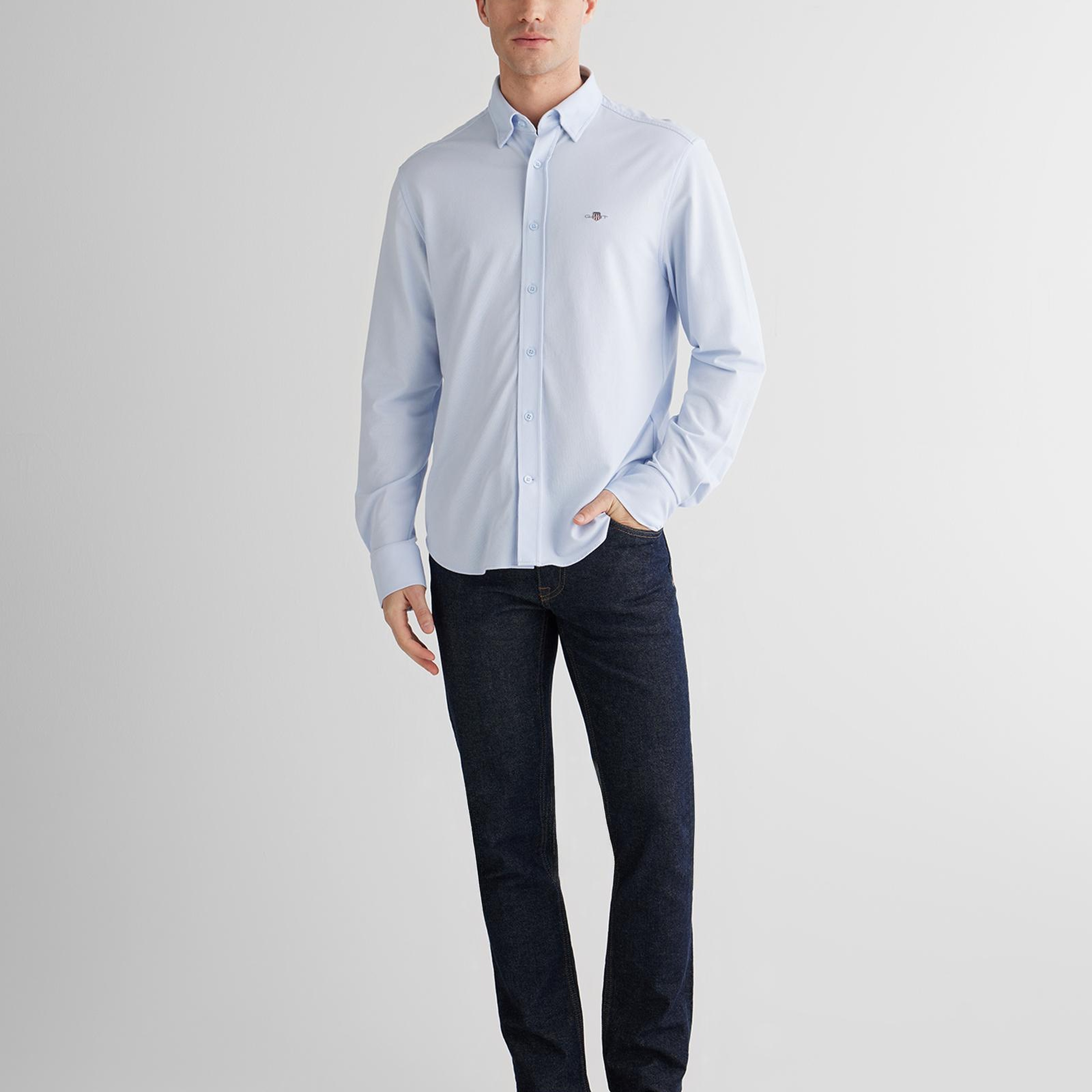 GANT Erkek Mavi Regular Fit Gömlek
