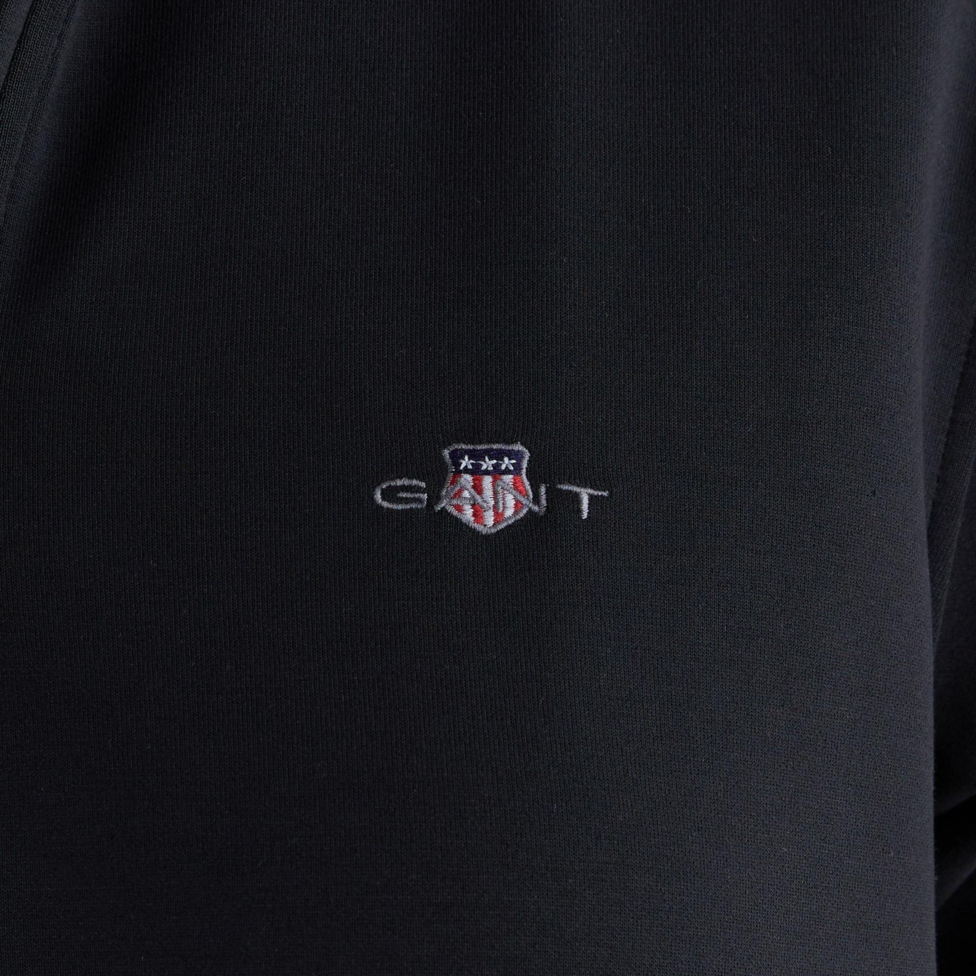 GANT Kadın Siyah Regular Fit Yarım Fermuarlı Elbise