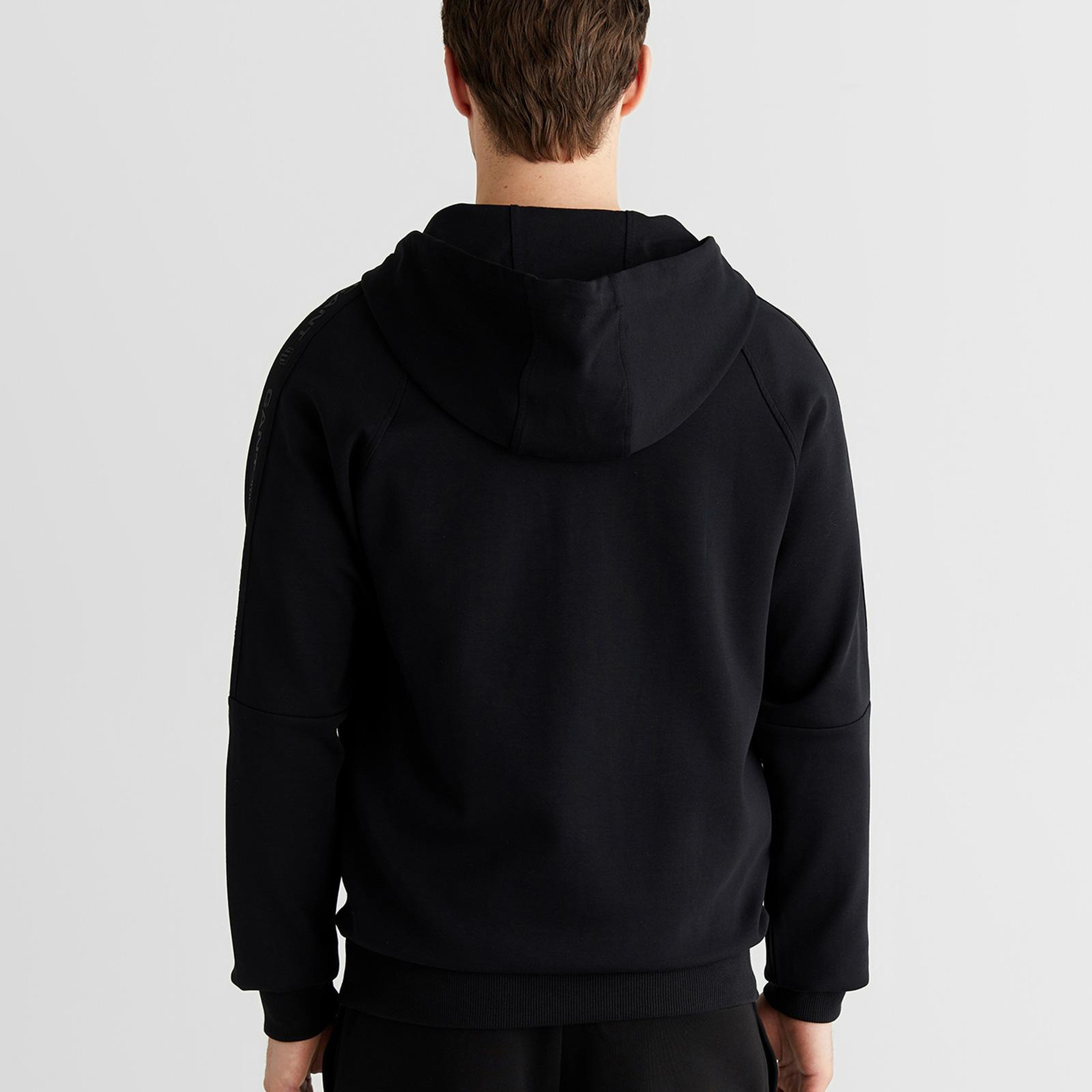 GANT Erkek Siyah Fermuarlı Kapüşonlu Sweatshirt