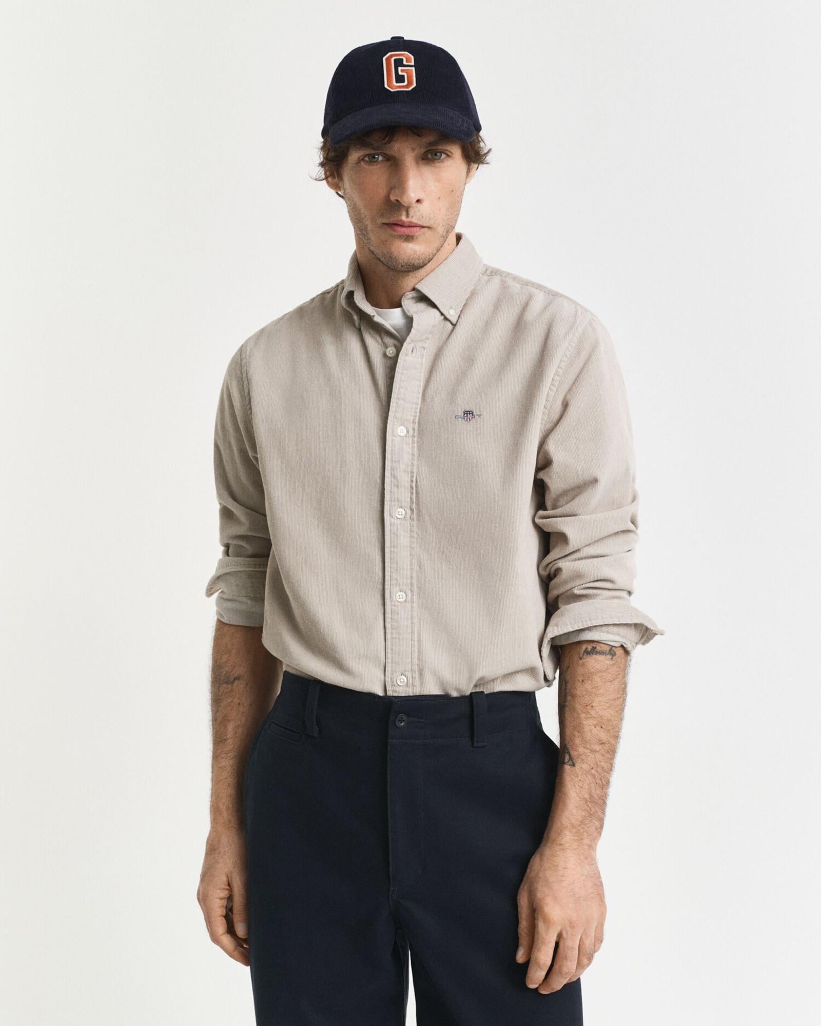 GANT Erkek Bej Regular Fit Düğmeli Gömlek