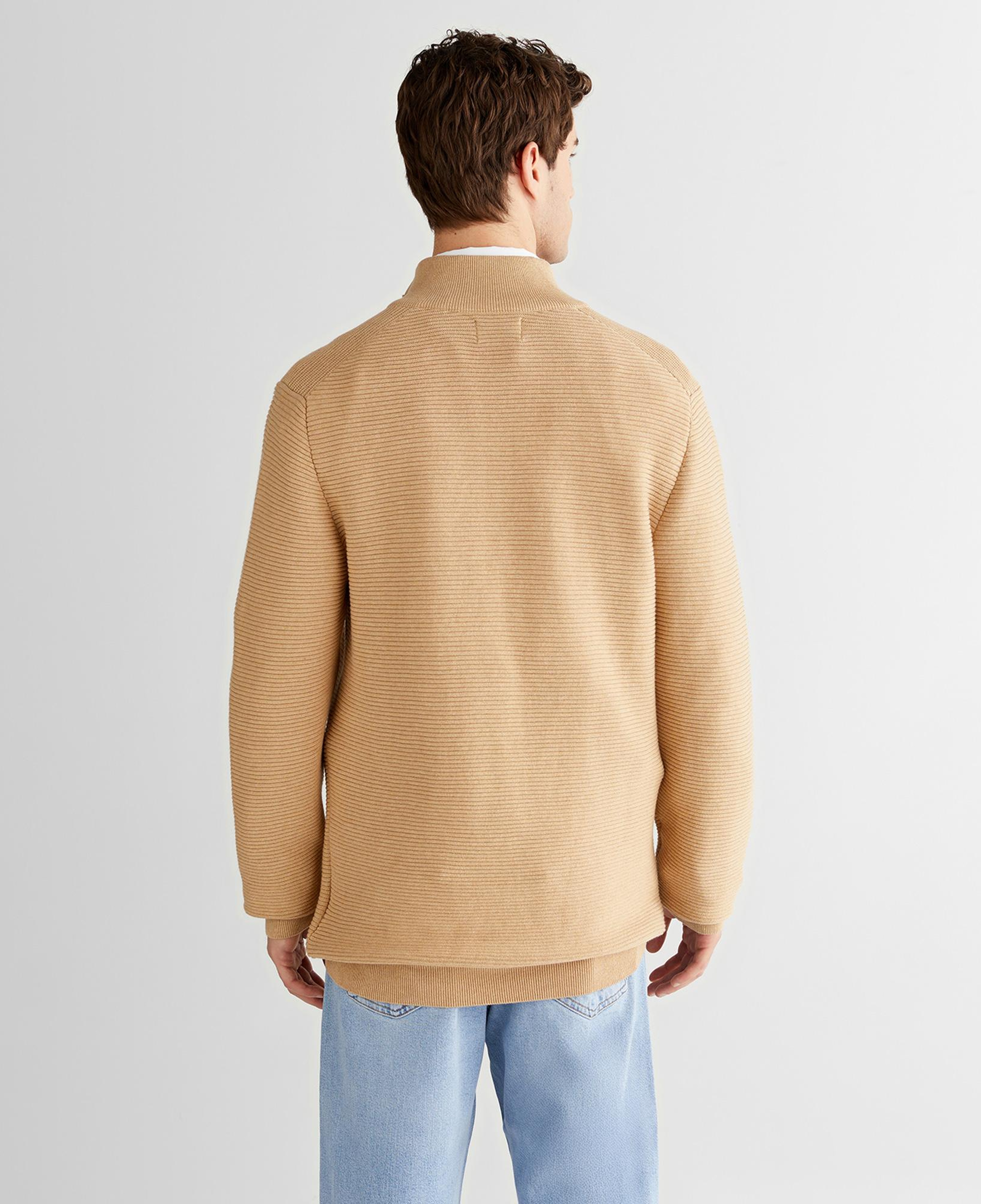 GANT Erkek Bej Regular Fit Yarım Fermuarlı Triko