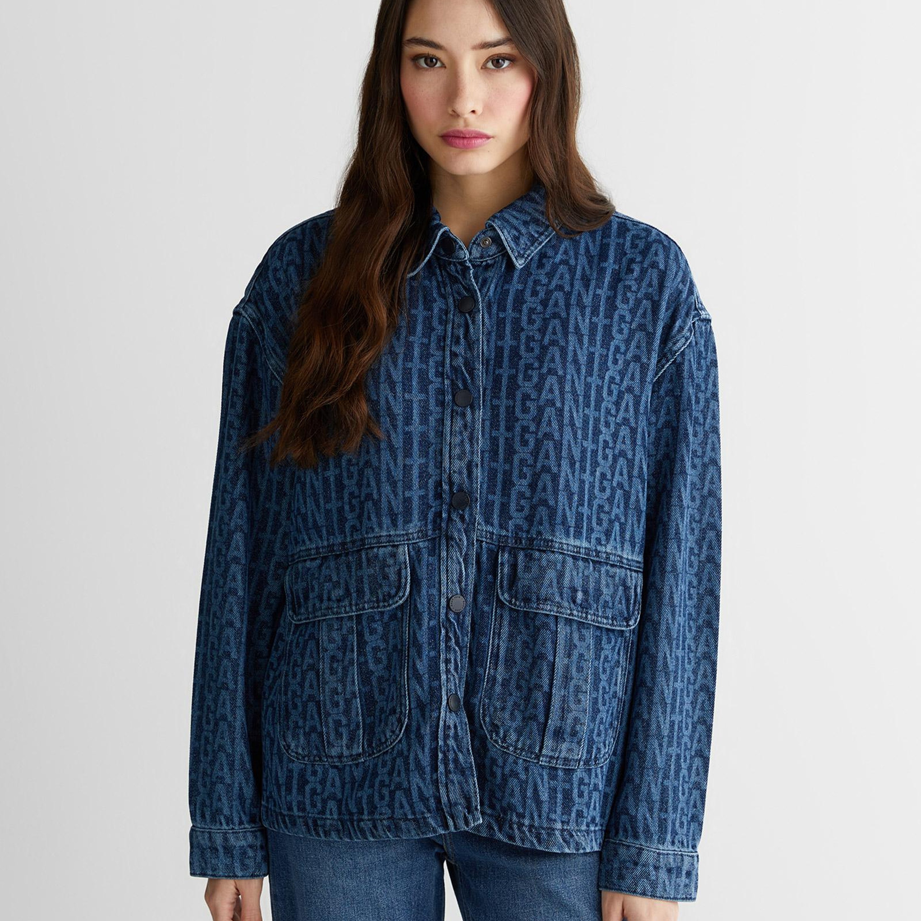 GANT Kadın Mavi Regular Fit Kot Ceket