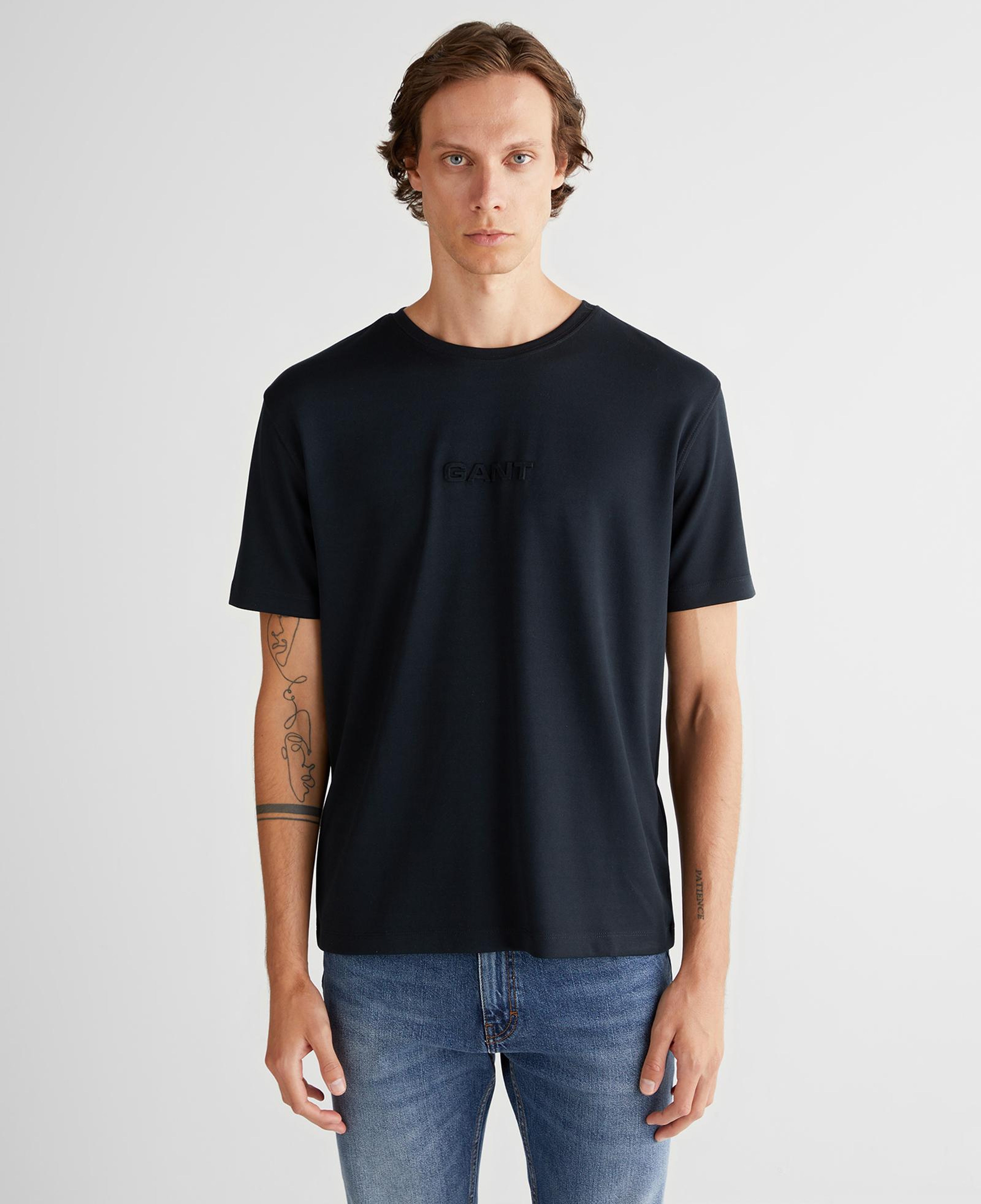 GANT Erkek Siyah Bisiklet Yaka T-Shirt