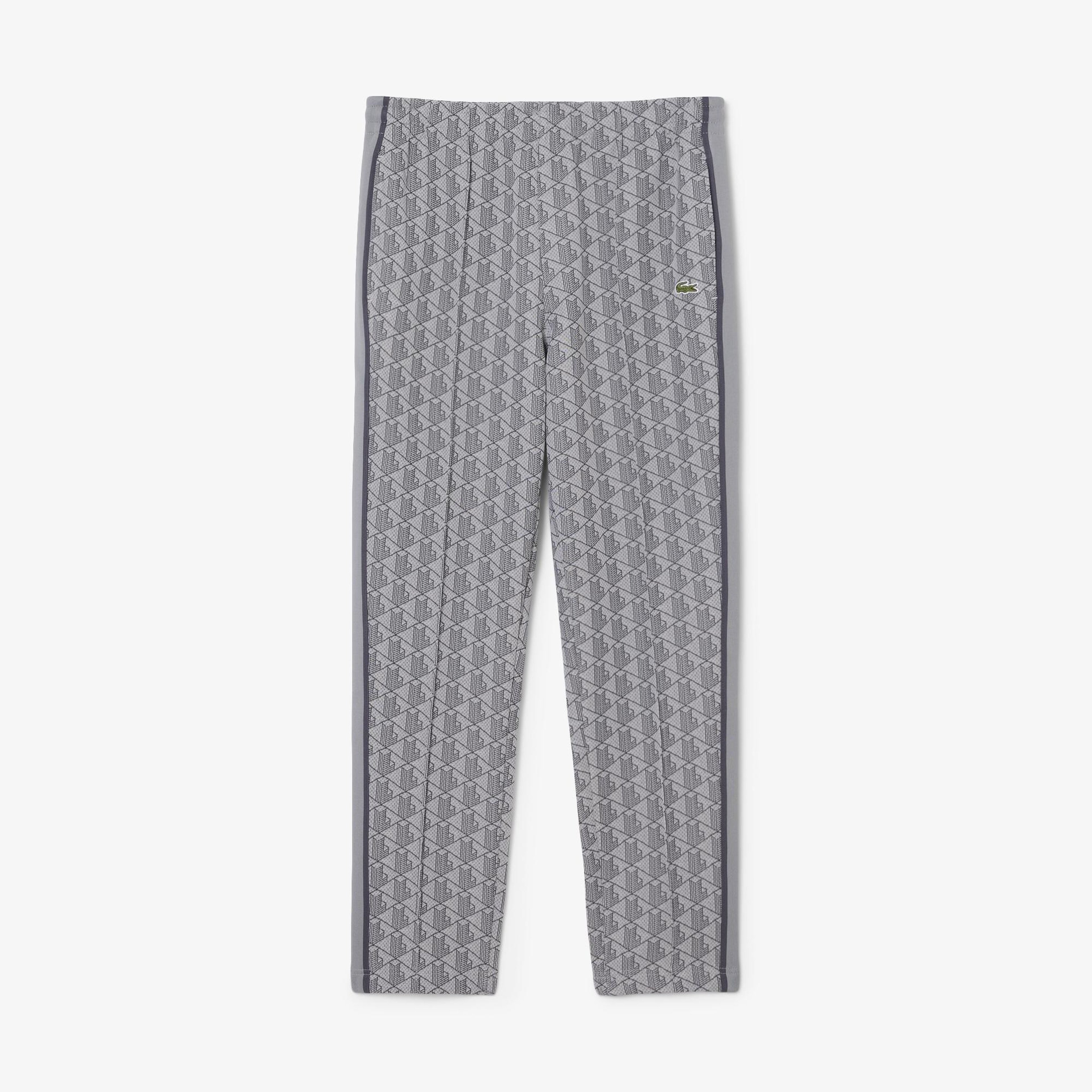Erkek Regular Fit Monogram Gri Eşofman Altı