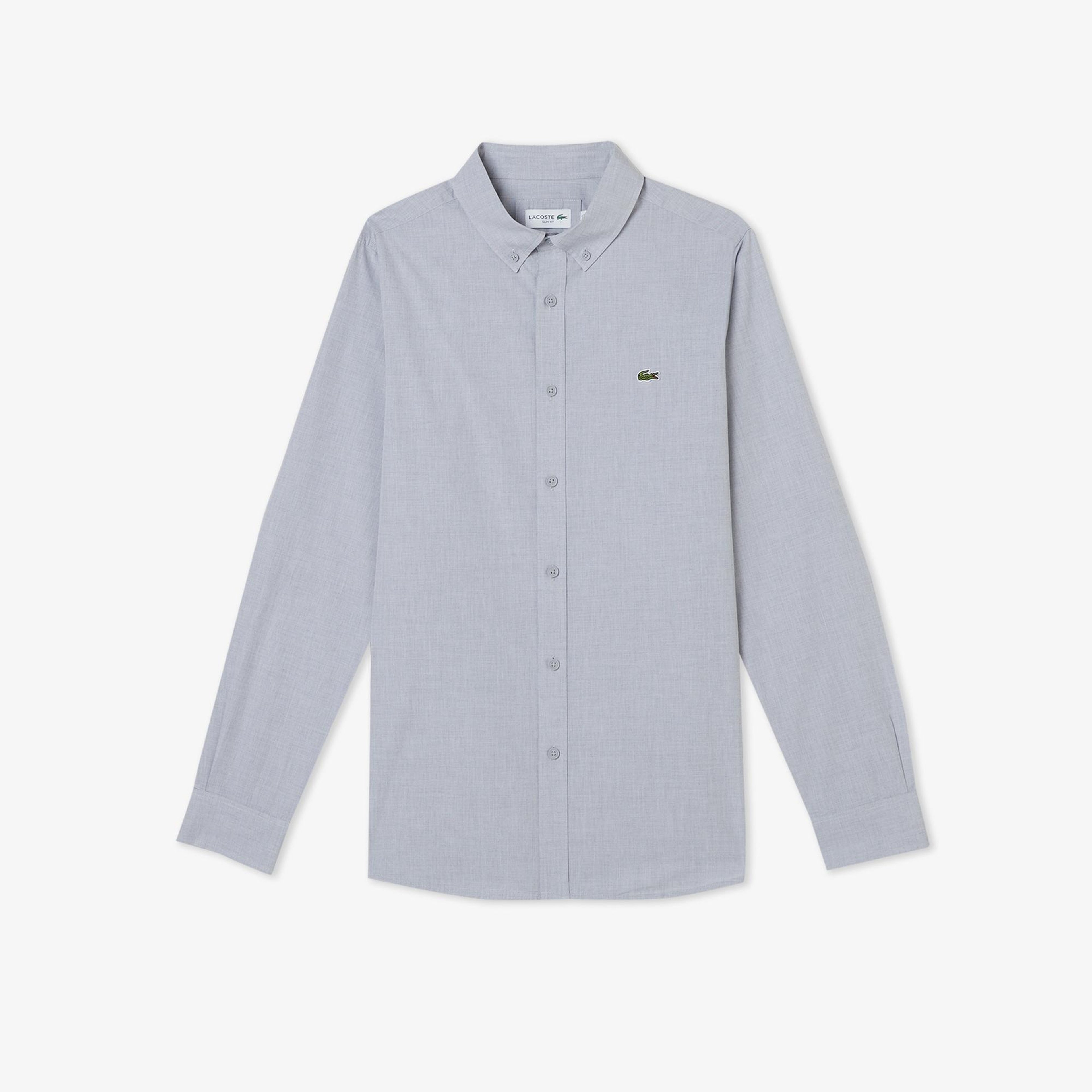 Erkek Slim Fit Gri Gömlek