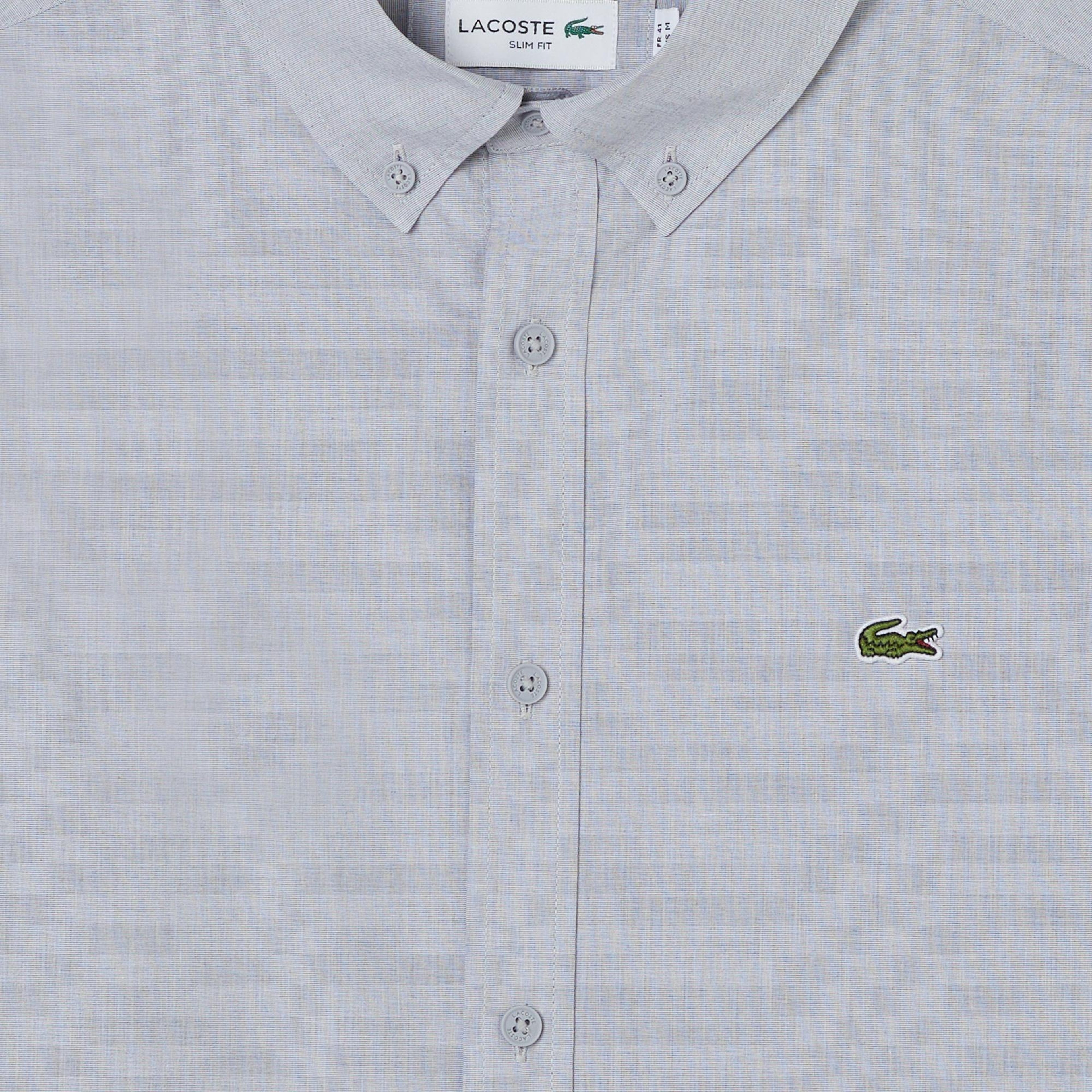Erkek Slim Fit Gri Gömlek