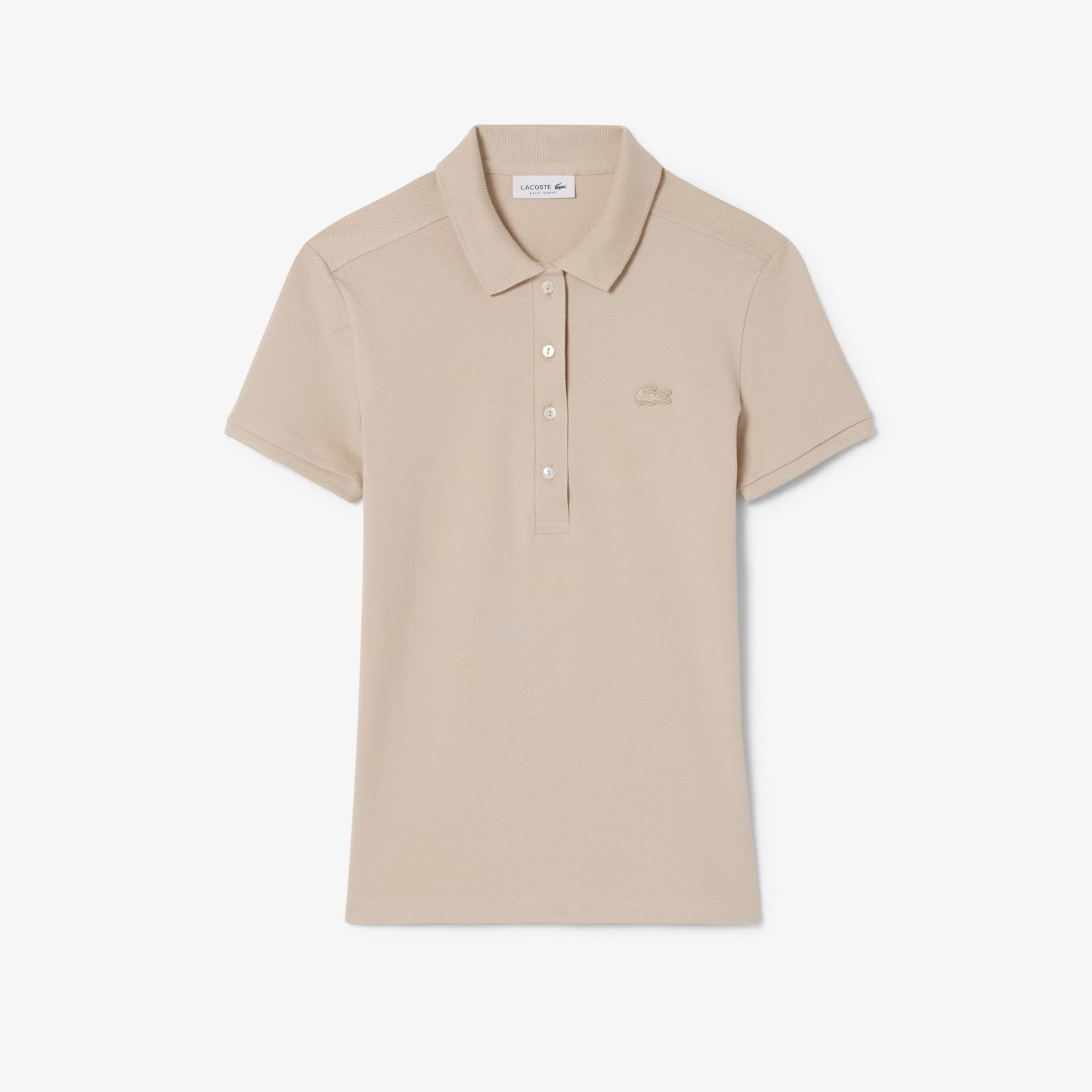 L.12.D Kadın Slim Fit Bej Polo
