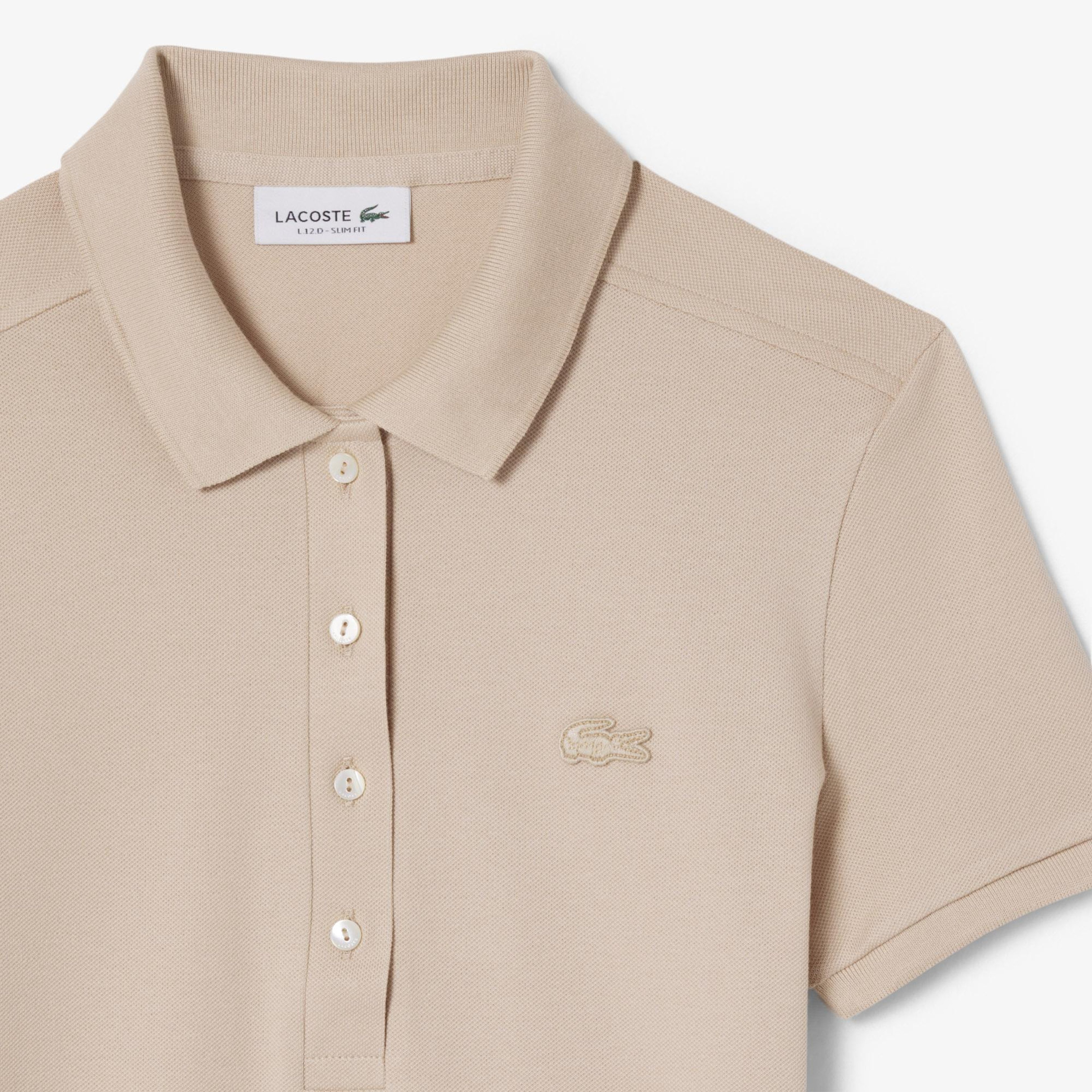 L.12.D Kadın Slim Fit Bej Polo