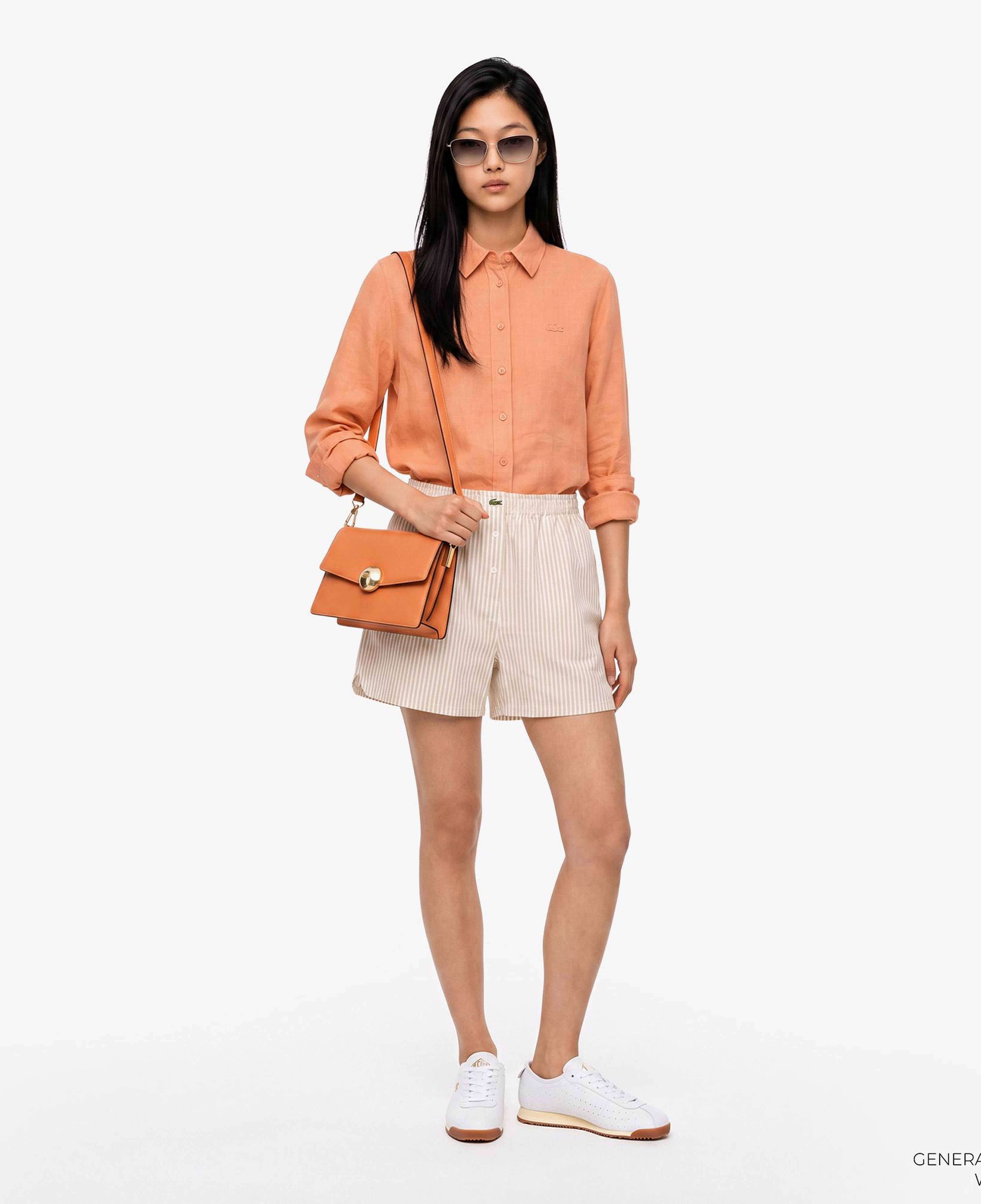 Kadın Oversize Fit Krem Şort