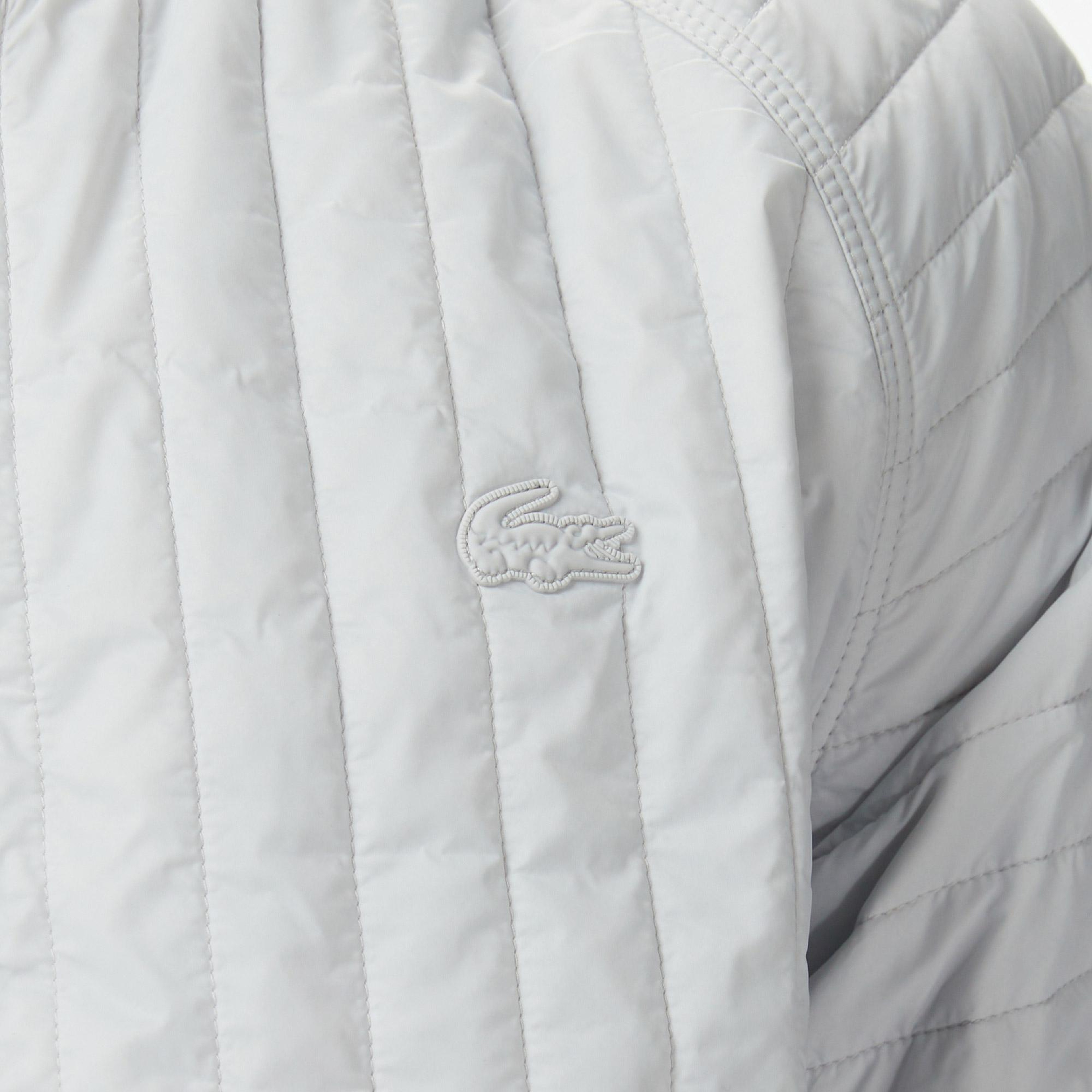 Erkek Relaxed Fit Fermuarlı Gri Bomber Ceket