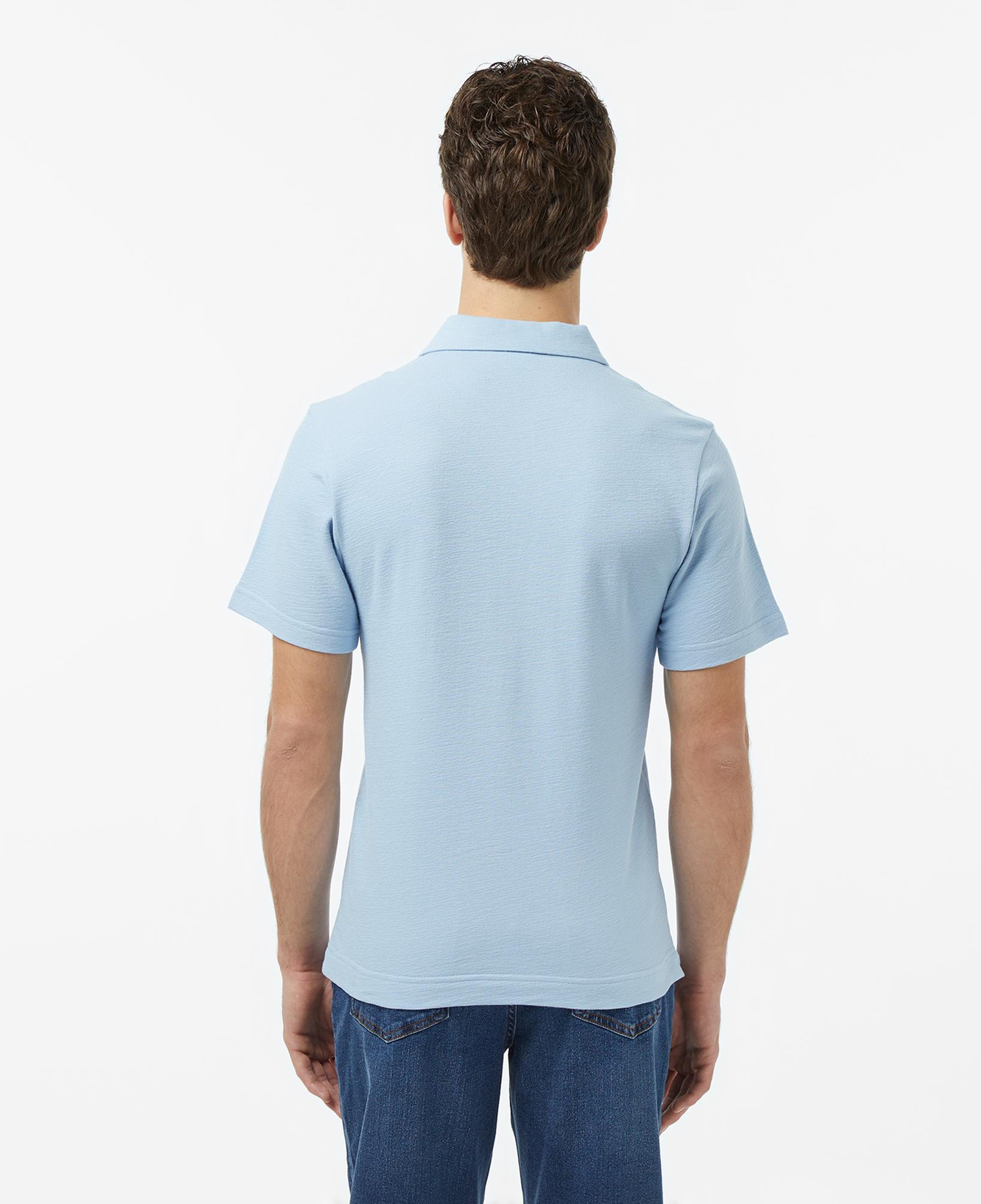 Erkek Classic Fit Mavi Polo