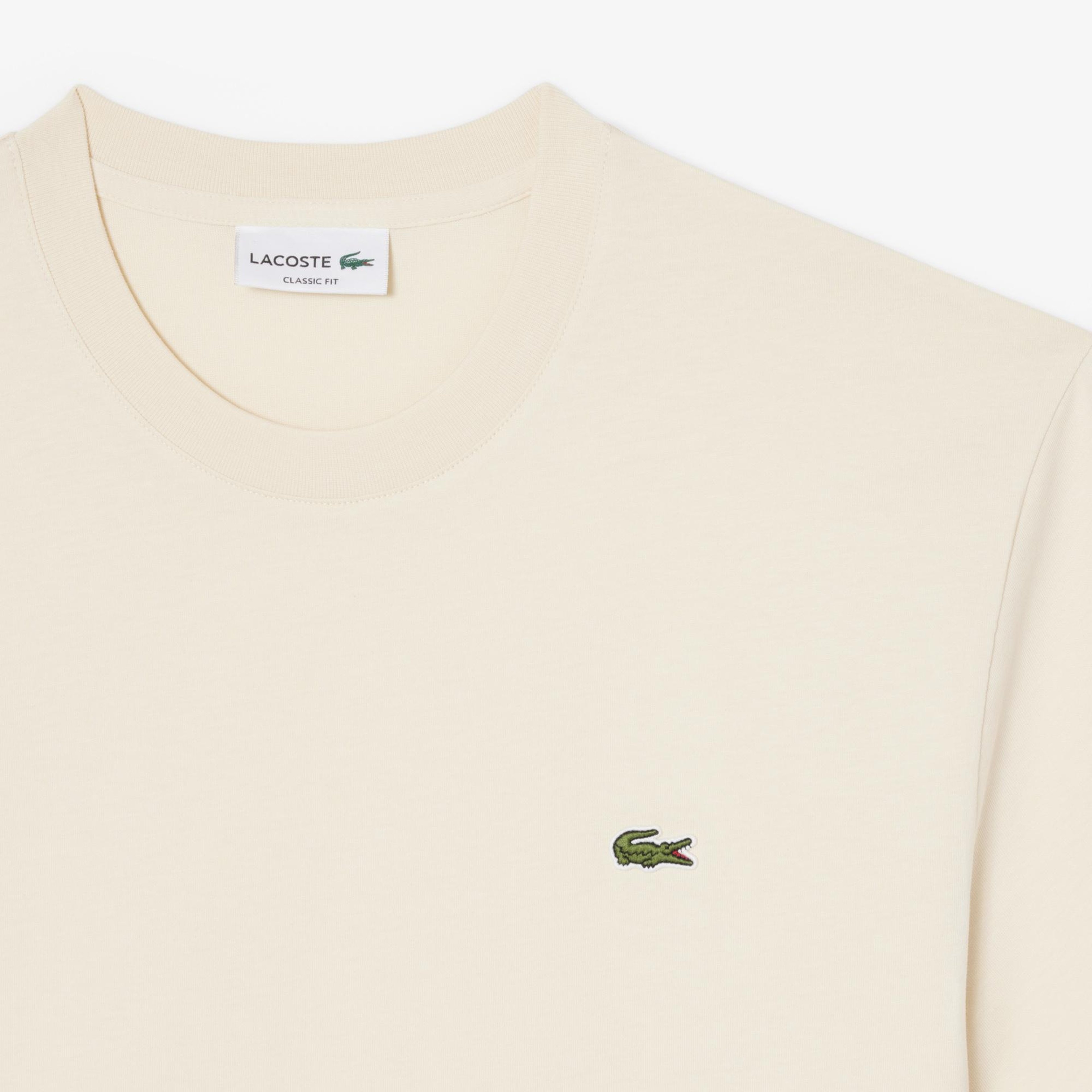 Erkek Classic Fit Bisiklet Yaka Bej T-Shirt