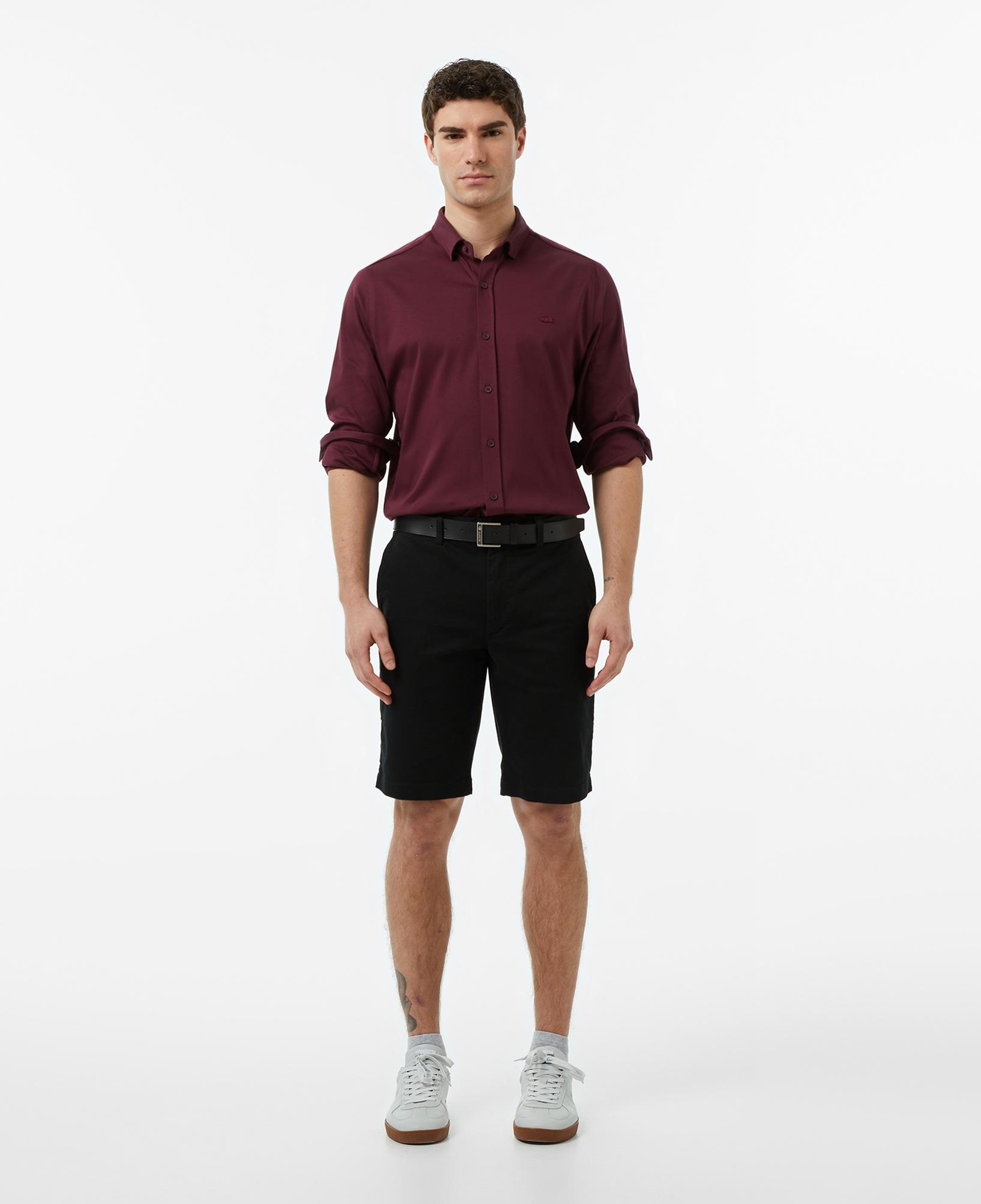 Erkek Slim Fit Siyah Bermuda Şort