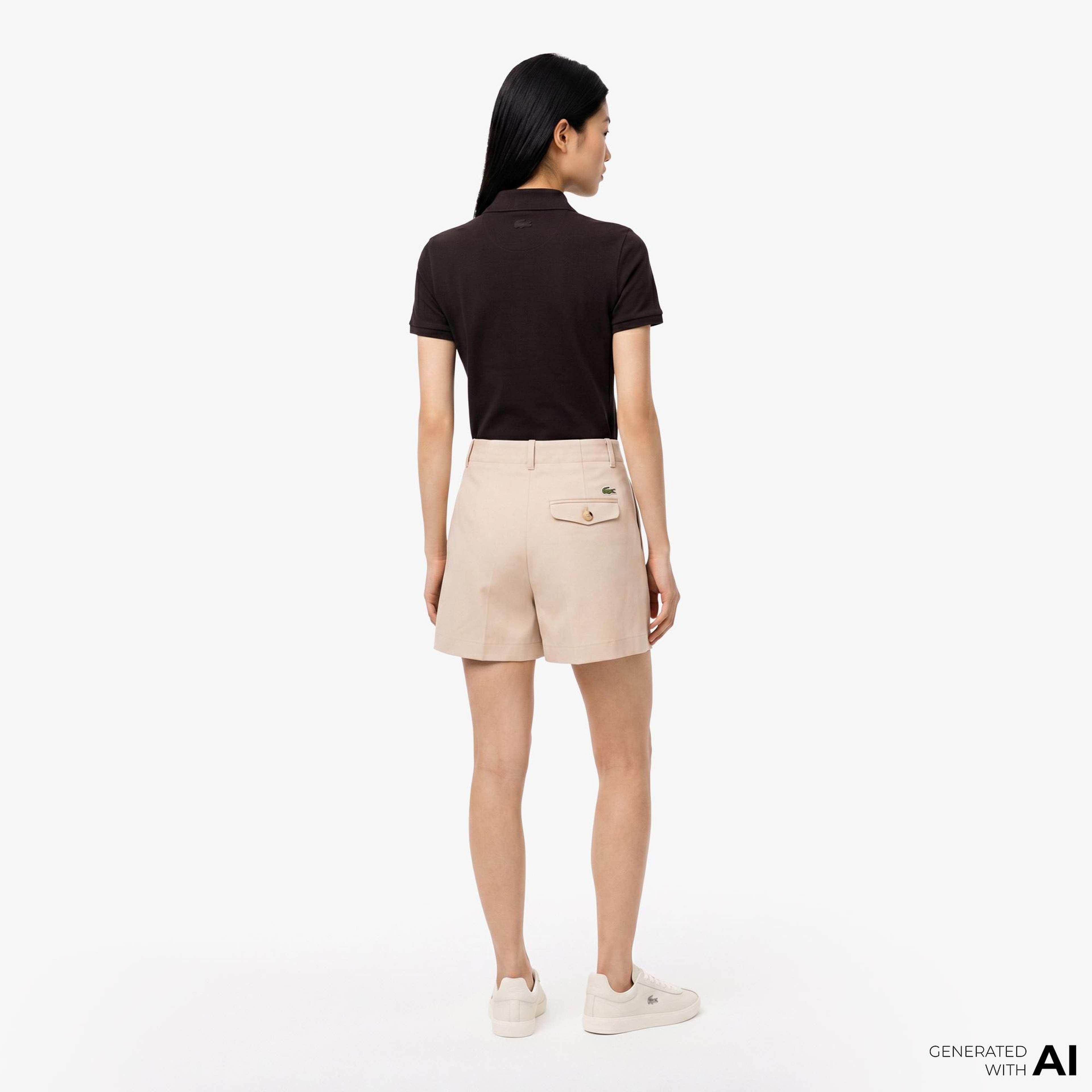 Kadın Oversize Fit Bej Şort