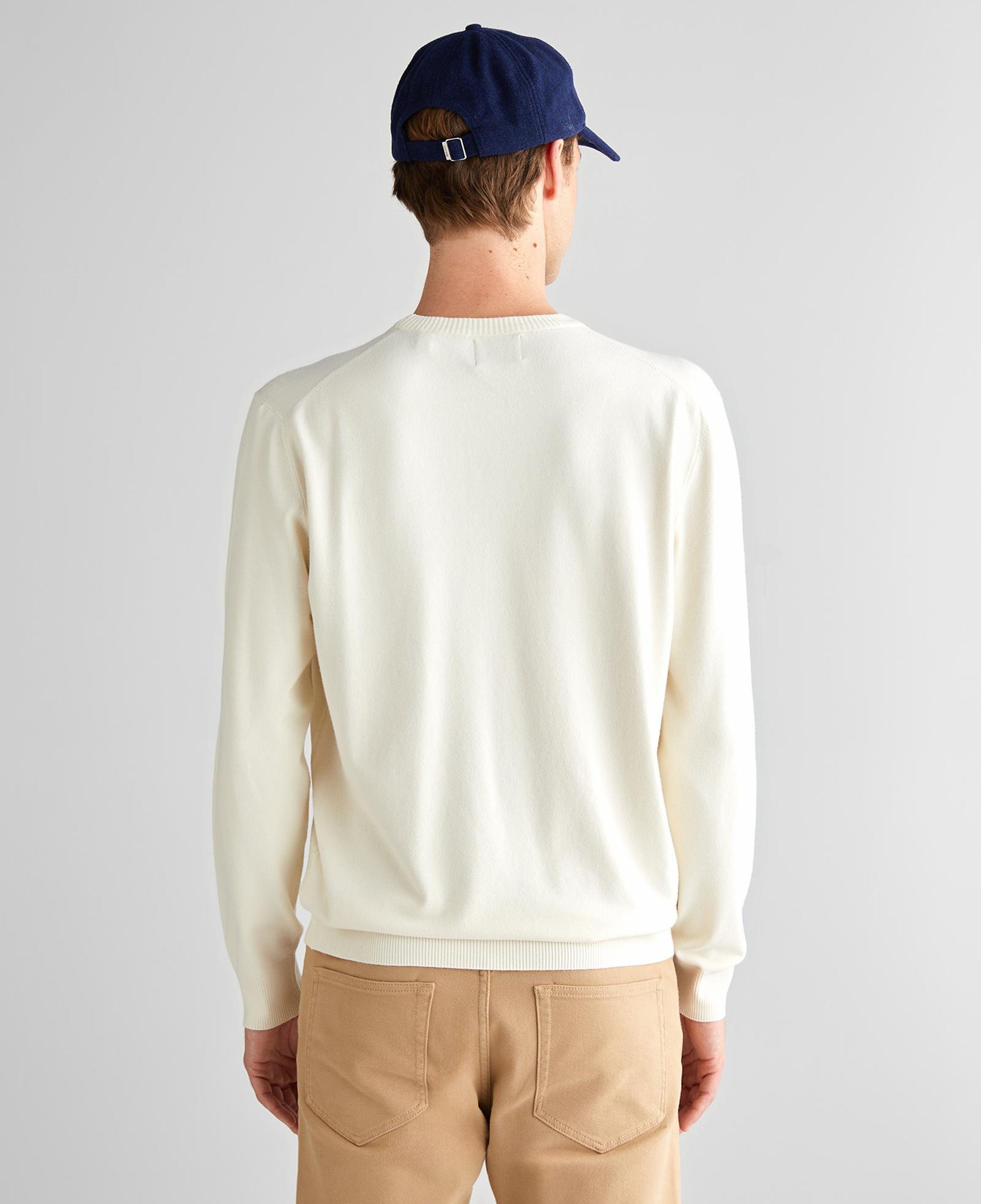 GANT Erkek Krem Standart Fit Bisiklet Yaka Triko