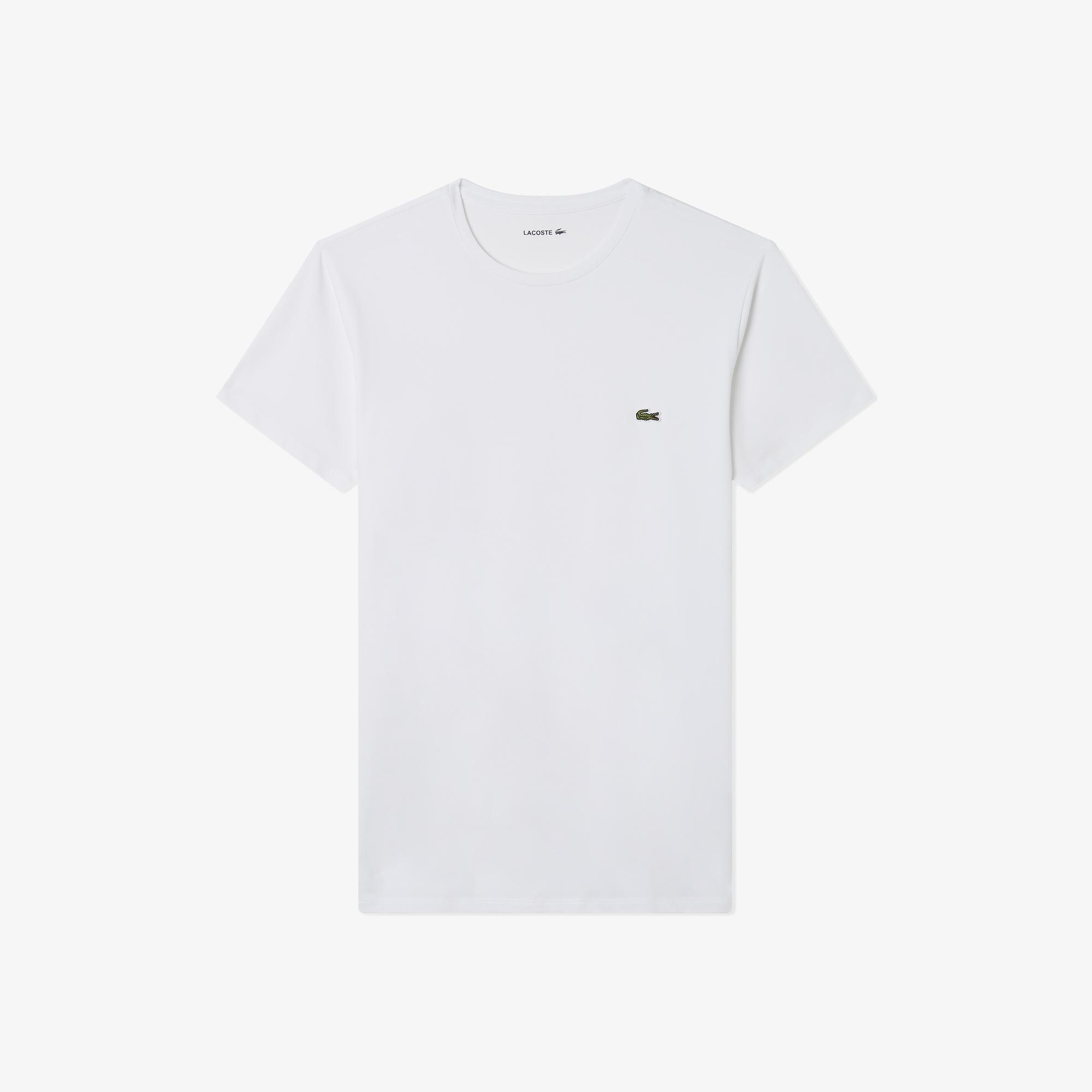 Erkek Slim Fit Bisiklet Yaka Beyaz T-Shirt