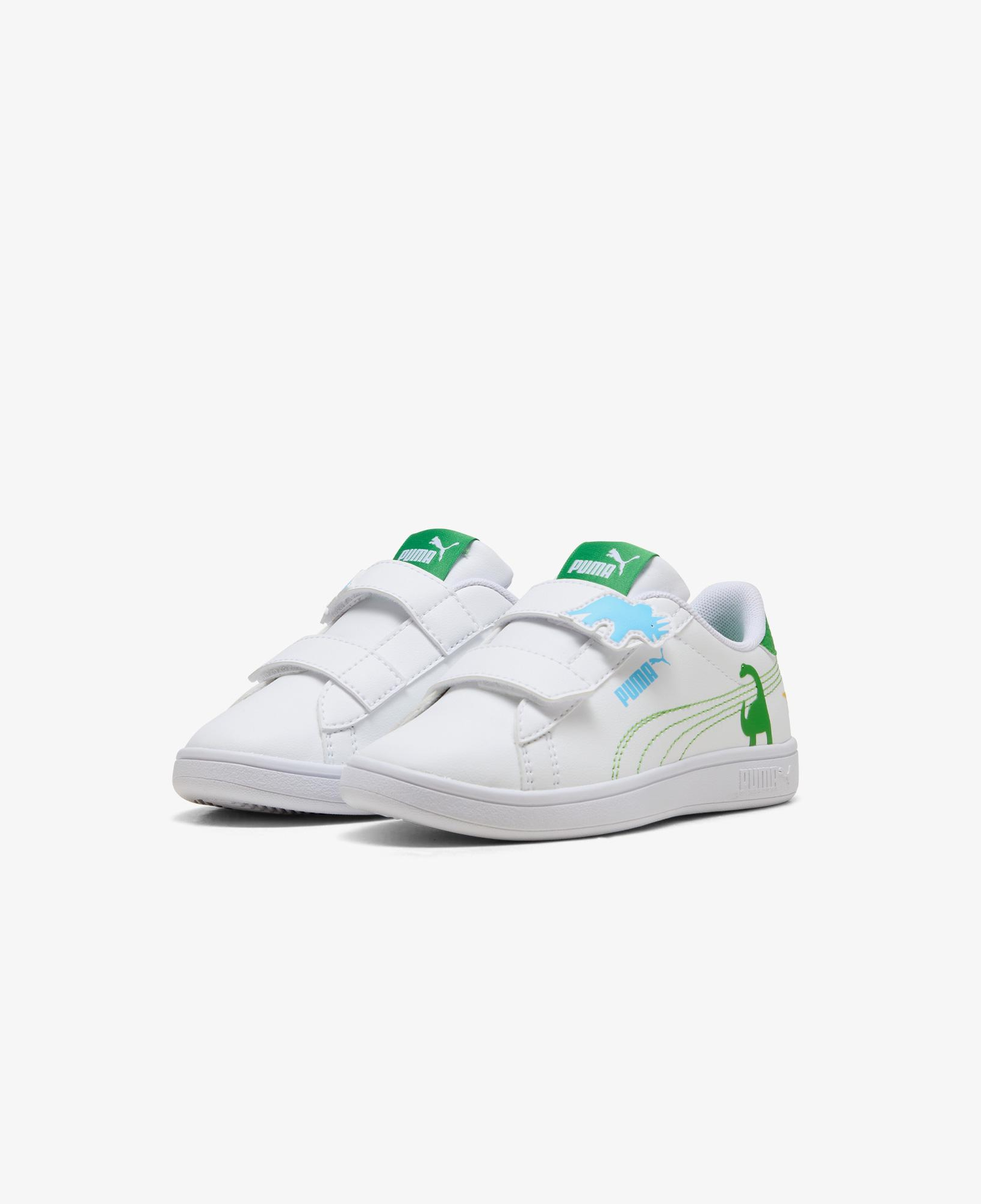 Puma Smash 3.0 Dino V Çocuk Beyaz Spor Ayakkabı