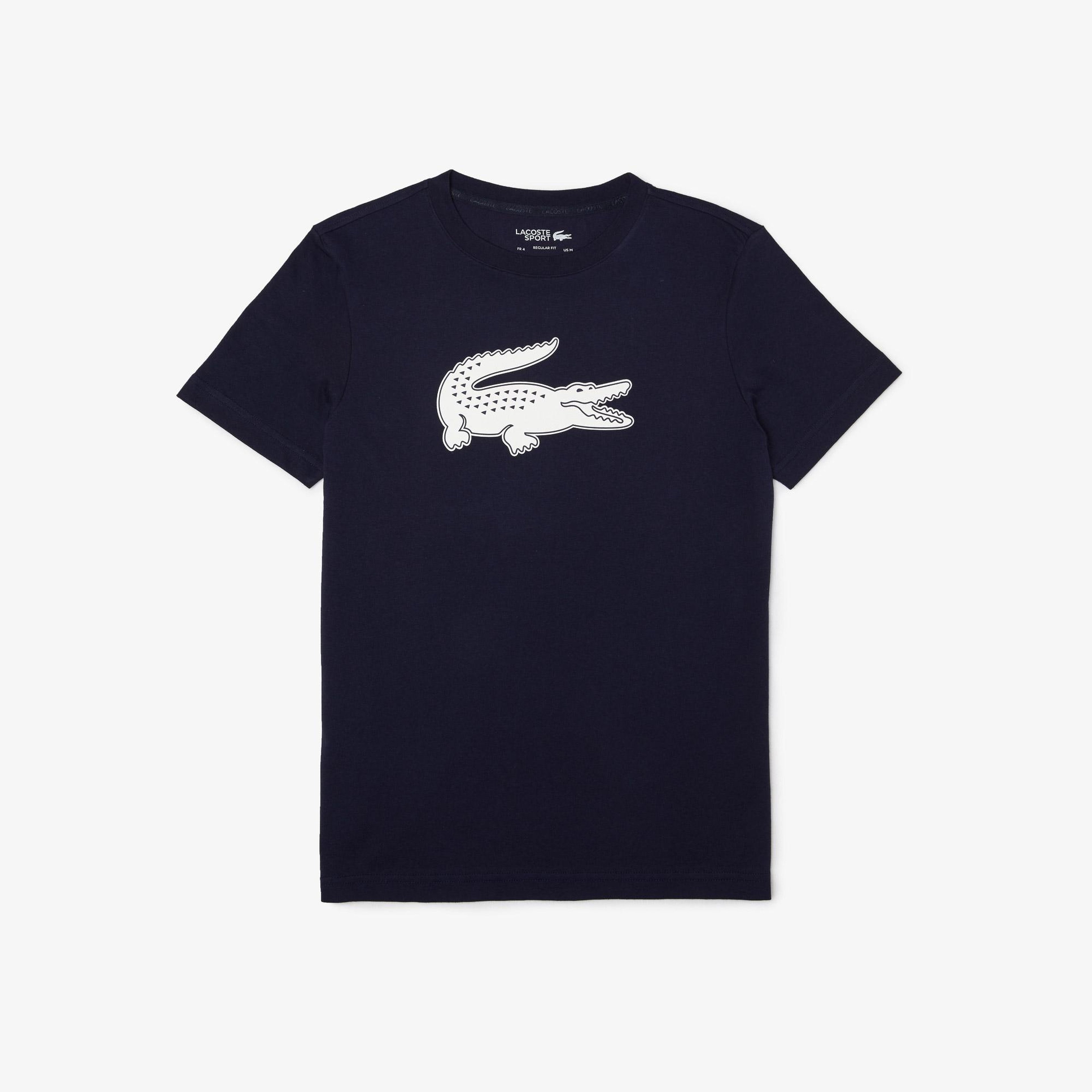 Erkek Regular Fit Bisiklet Yaka Baskılı Lacivert T-Shirt