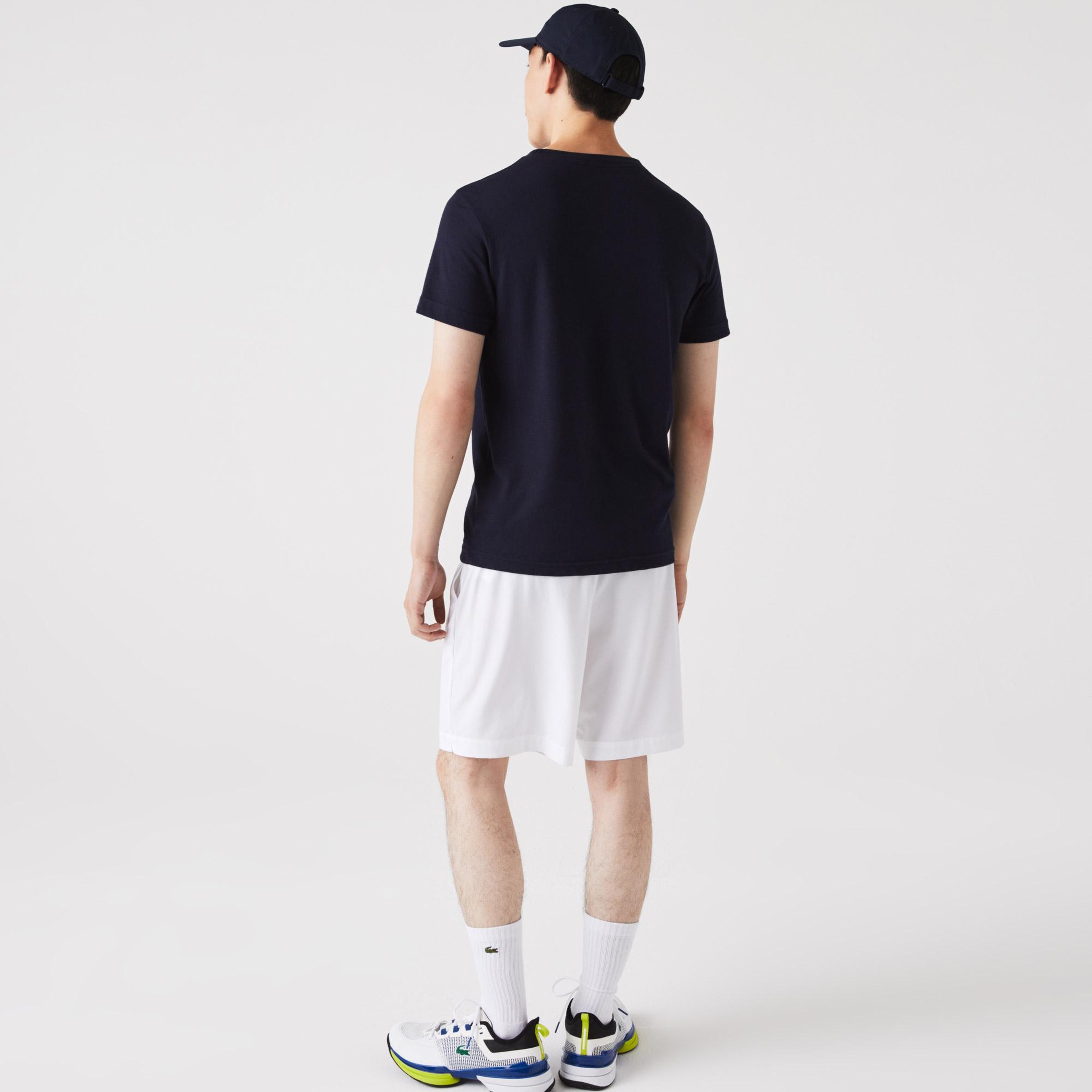 Erkek Regular Fit Bisiklet Yaka Baskılı Lacivert T-Shirt