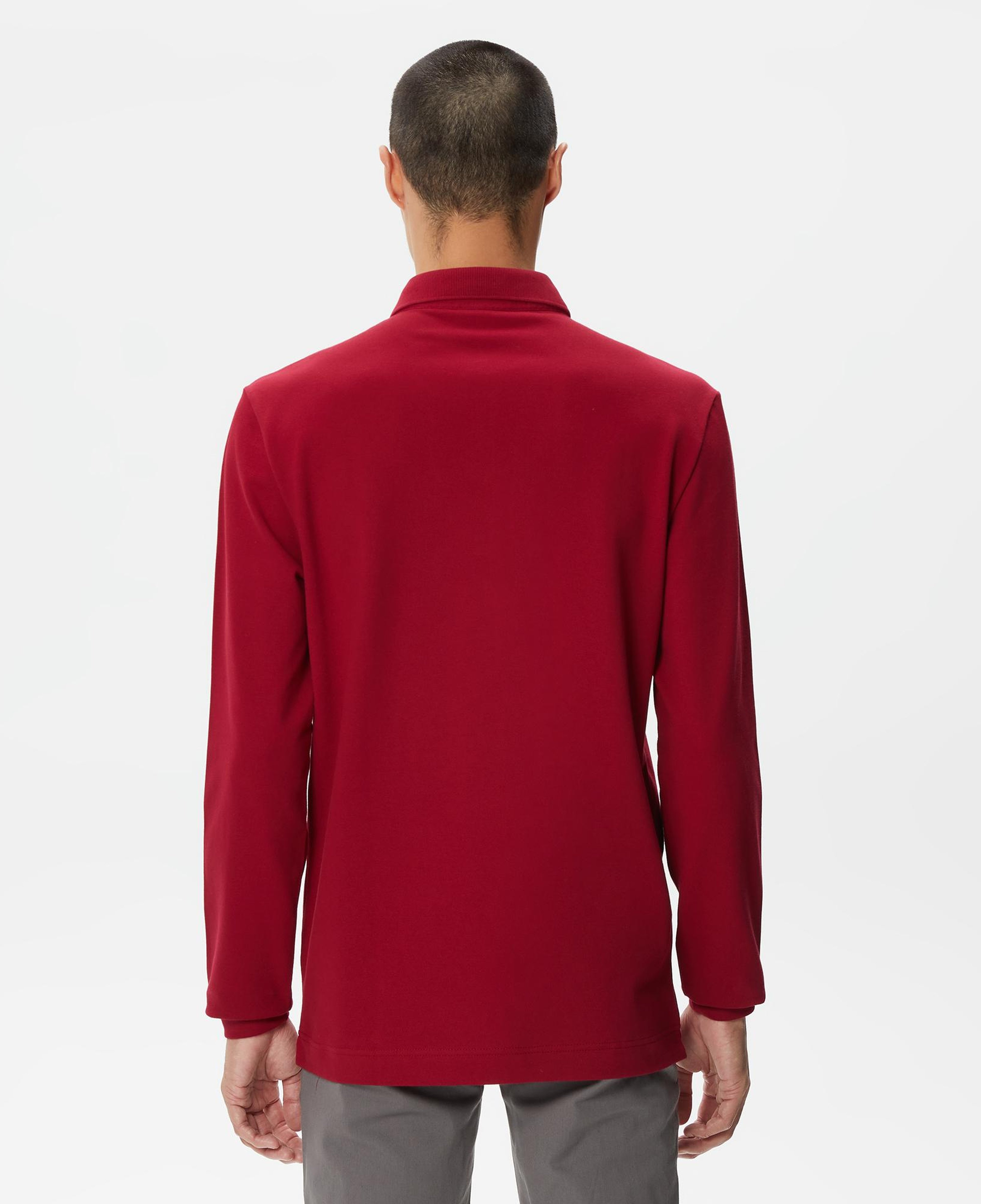 Erkek Regular Fit Uzun Kollu Bordo Paris Polo
