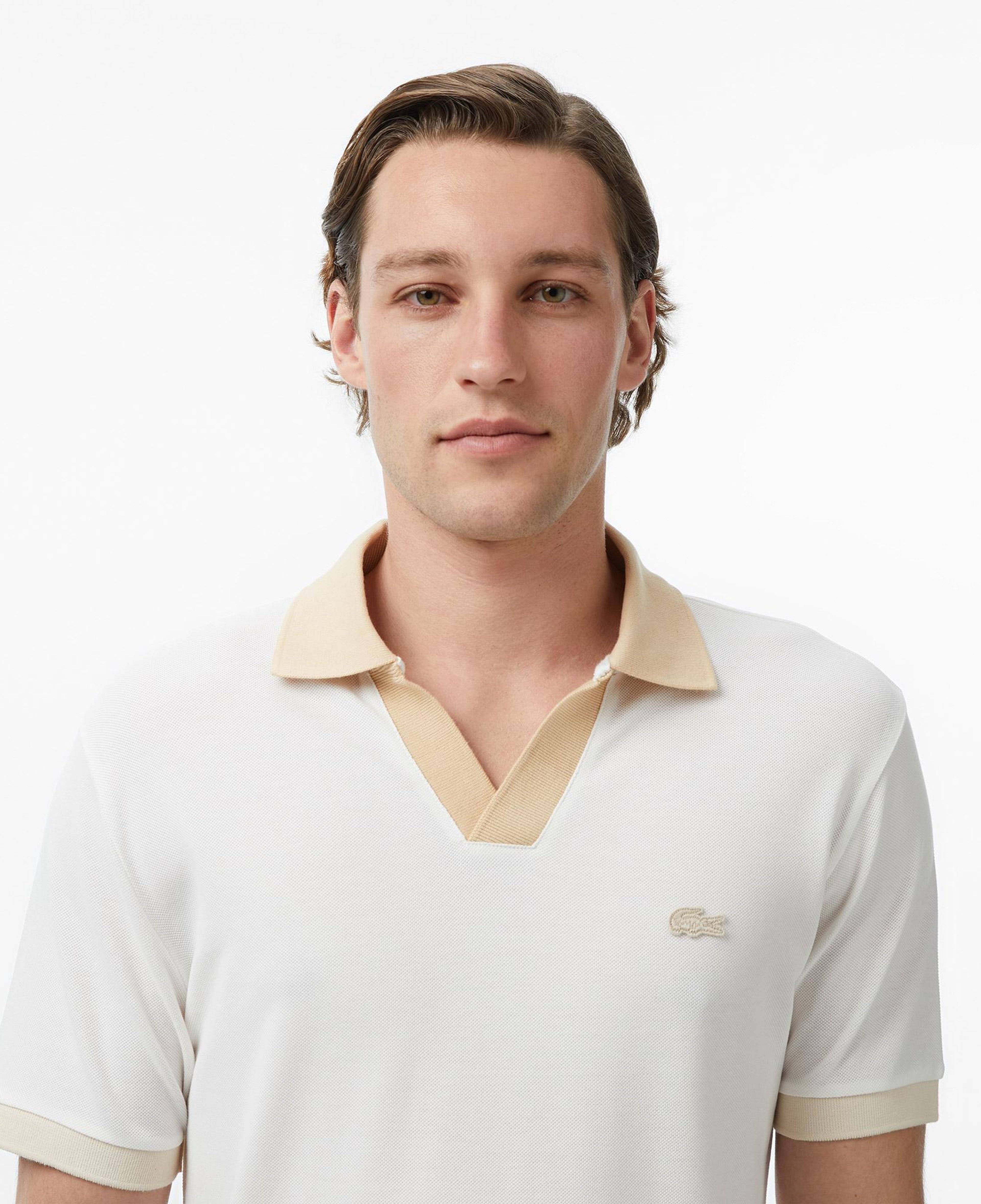 Erkek Regular Fit Polo Yaka Krem Polo