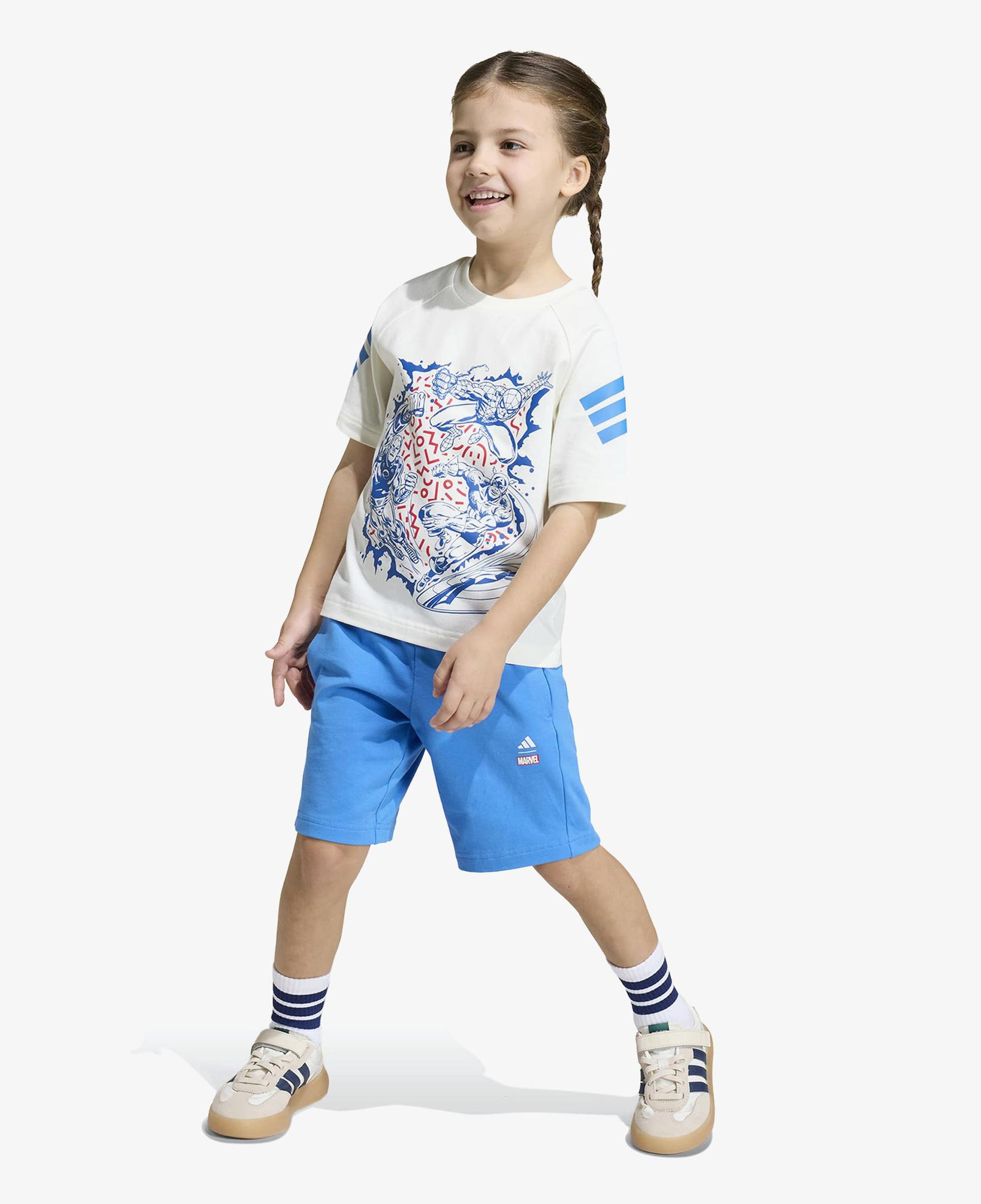adidas Lk Marvel Çocuk Mavi Şort Takım