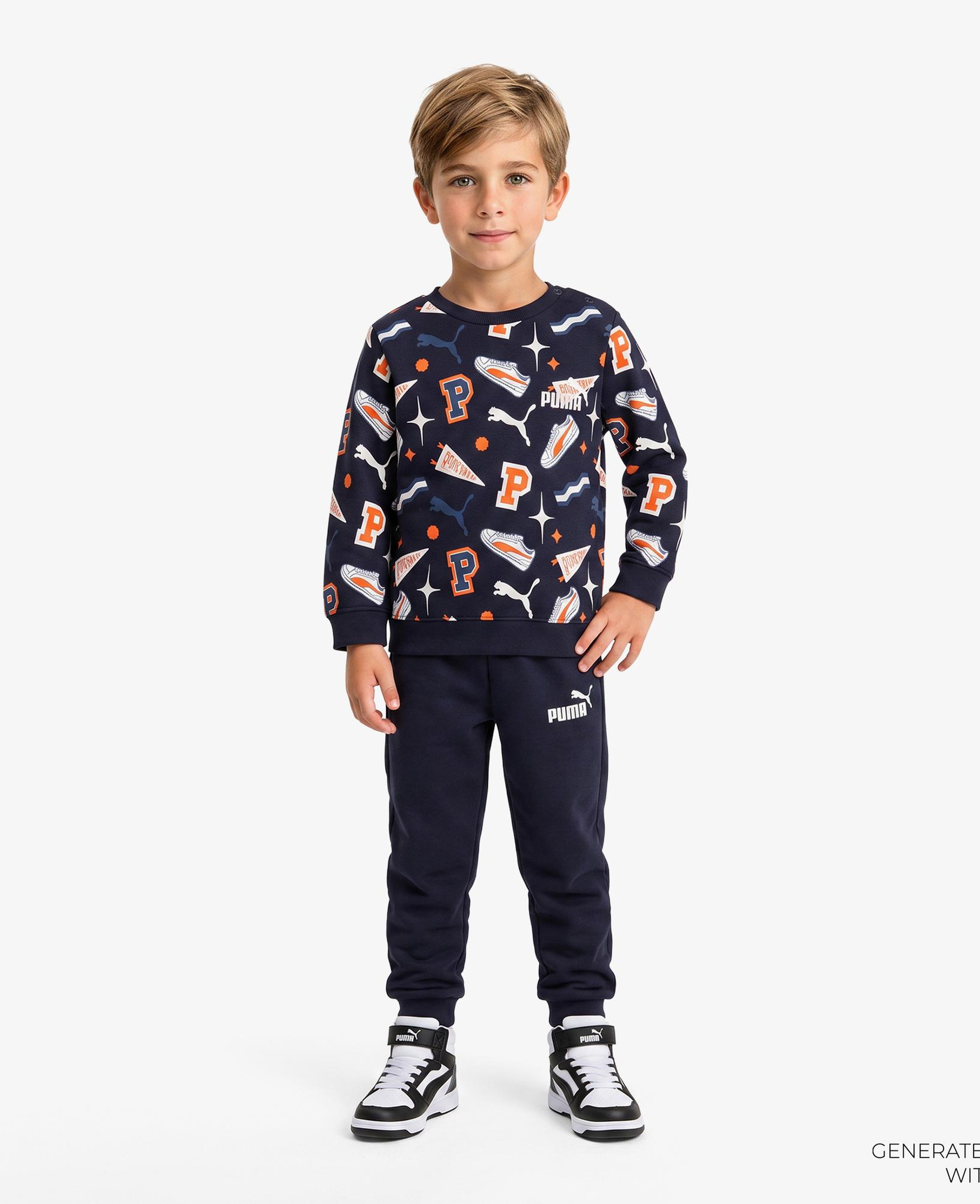 Puma Minicats Crew Çocuk Mavi Eşofman Takımı